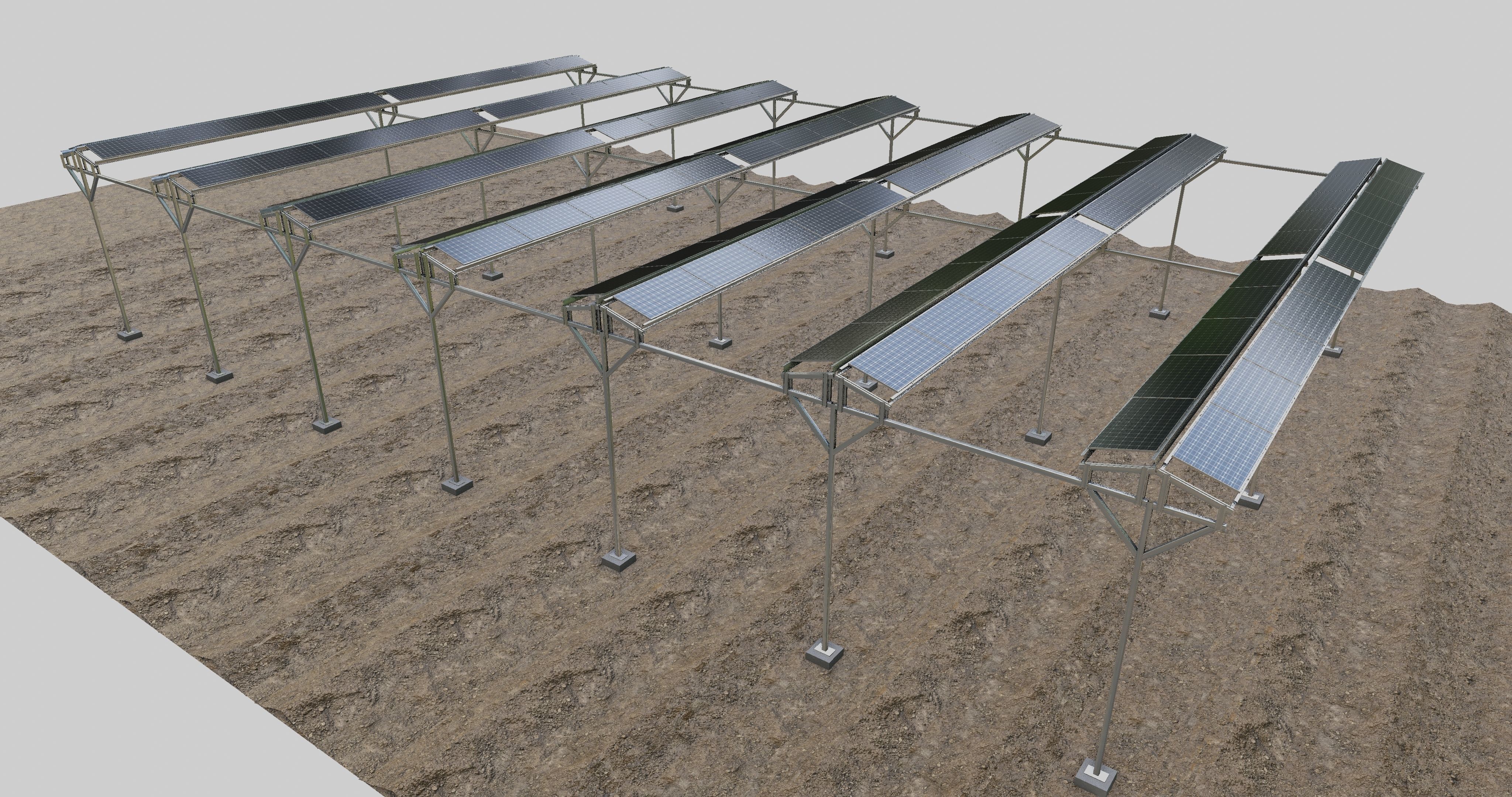Solar Steel Construction For Farms Type-2 3D model_1