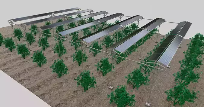 Solar Steel Construction For Farms Type-2 3D model