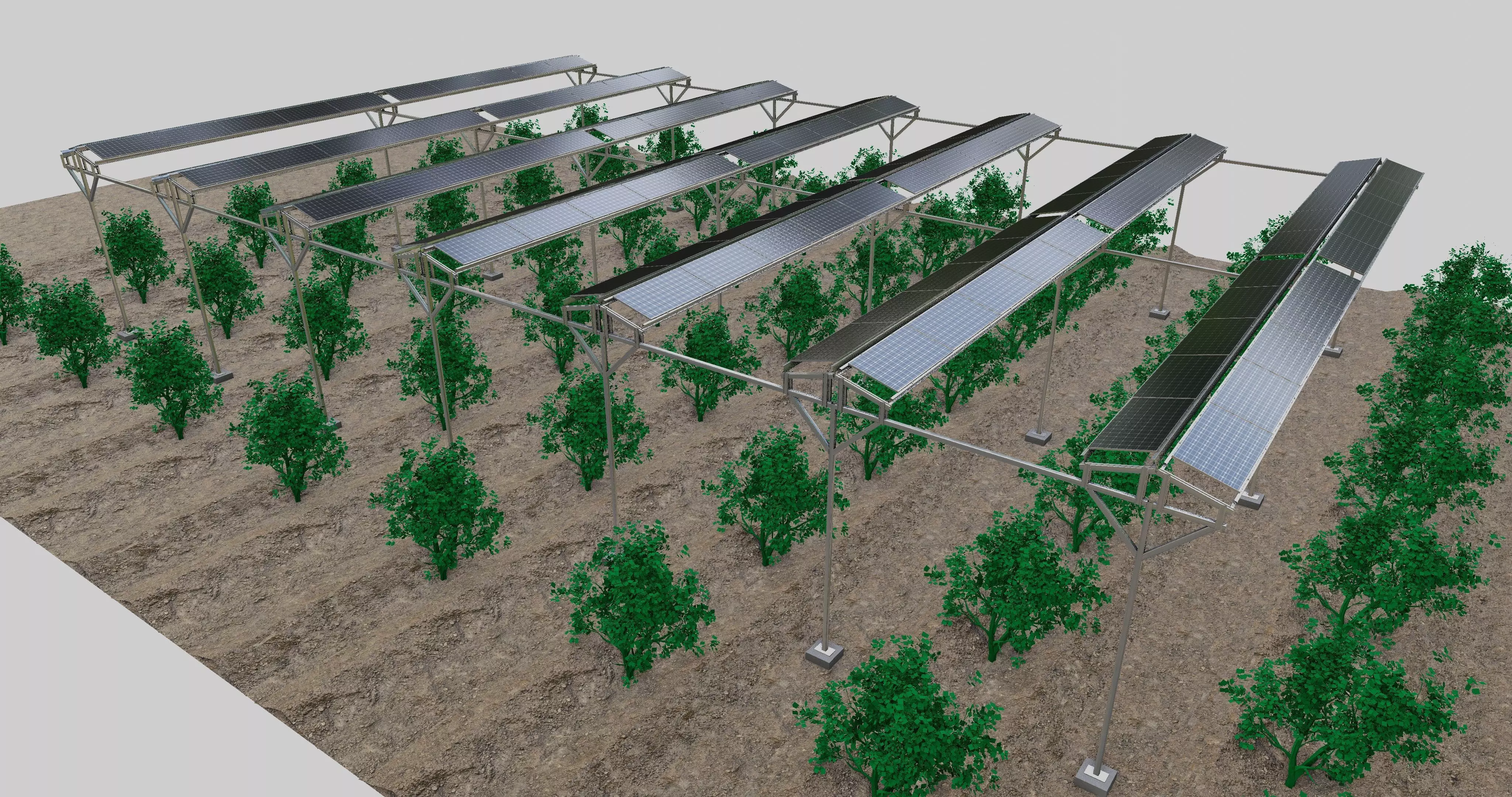 Solar Steel Construction For Farms Type-2 3D model_0