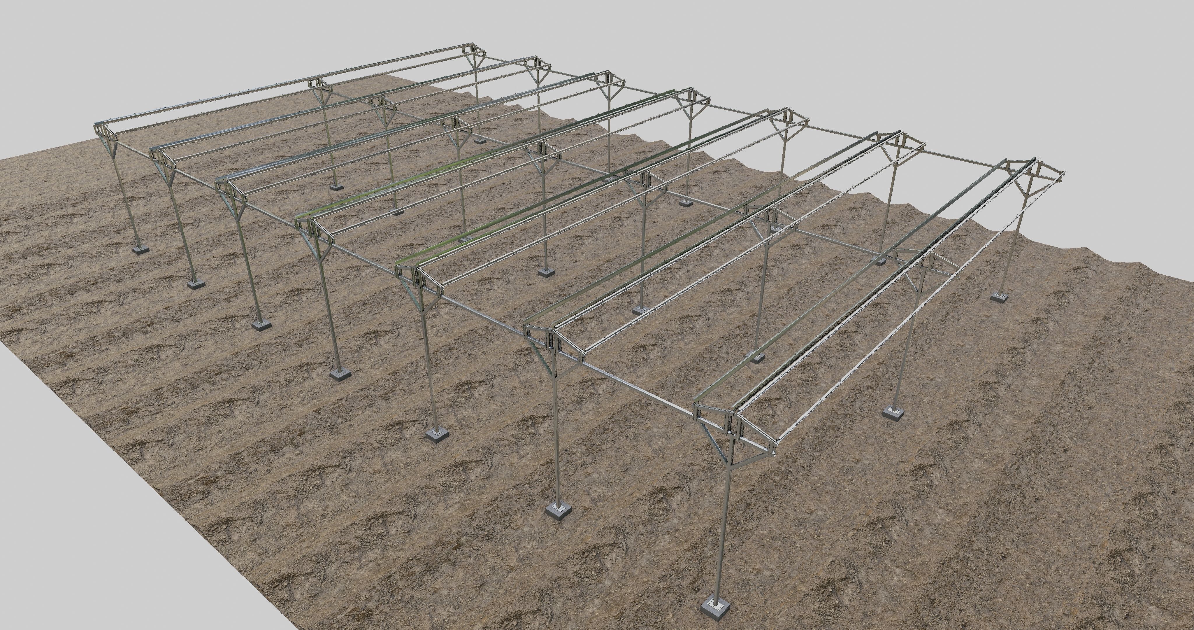Solar Steel Construction For Farms Type-2 3D model_12