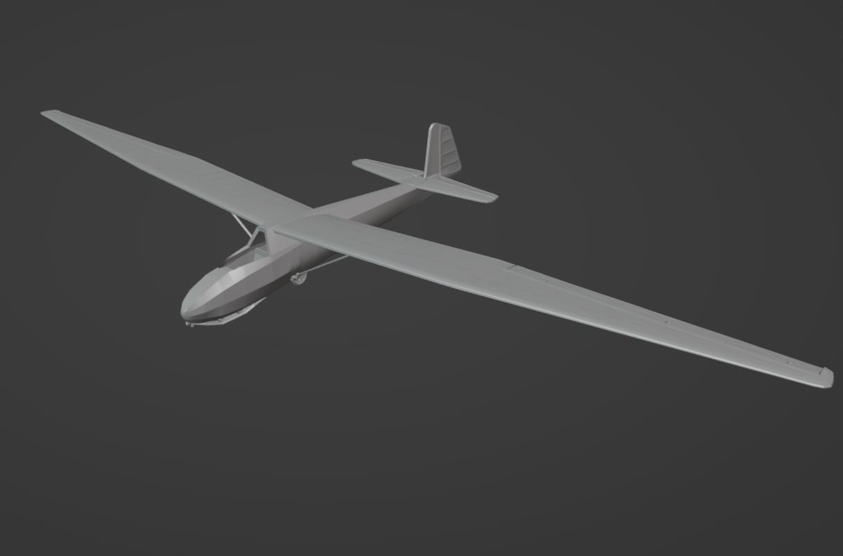 SZD-15 Sroka Glider 3D print model_1