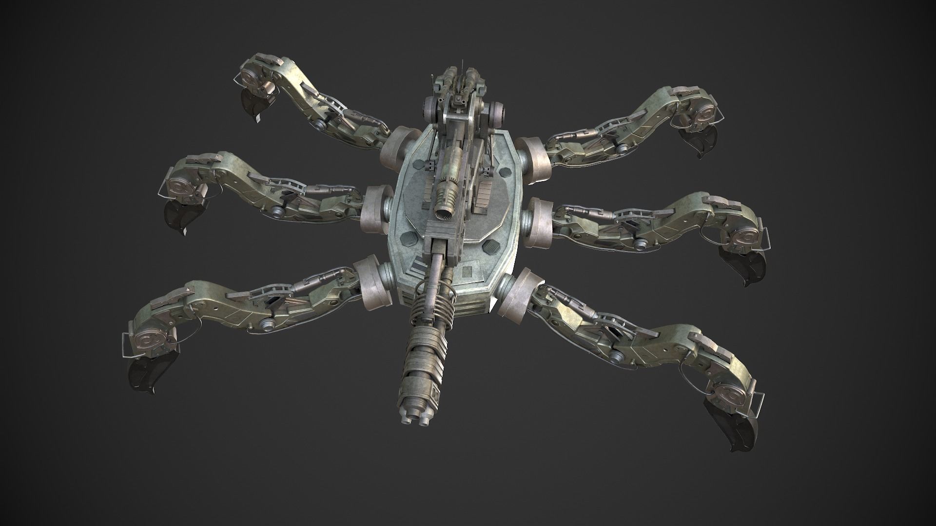 military robot Low-poly 3D model_6