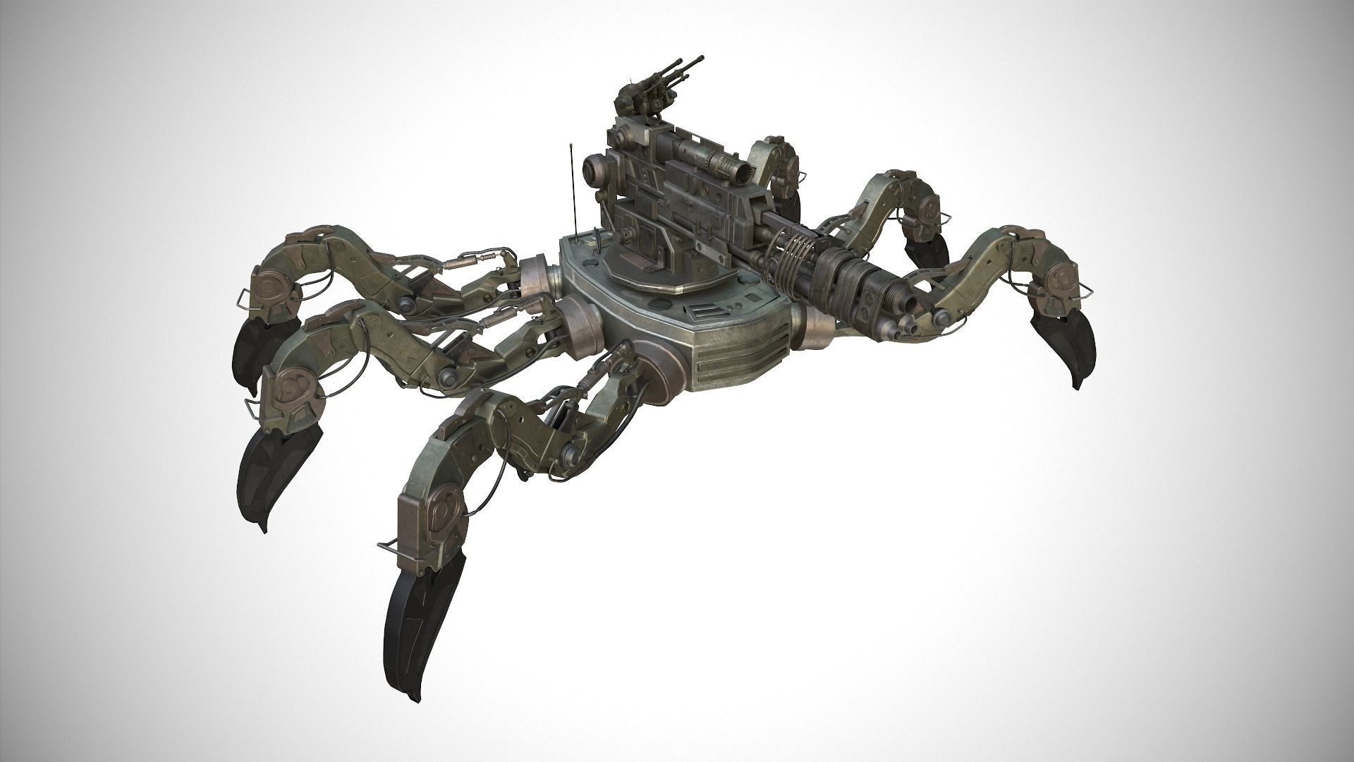 military robot Low-poly 3D model_20