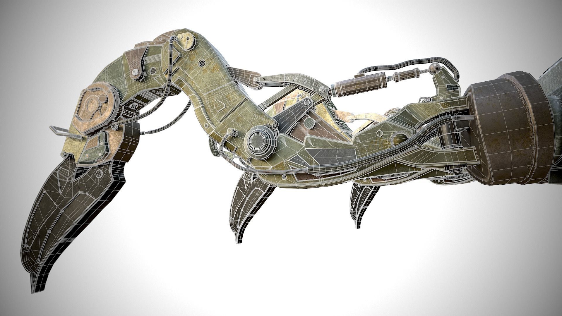 military robot Low-poly 3D model_19