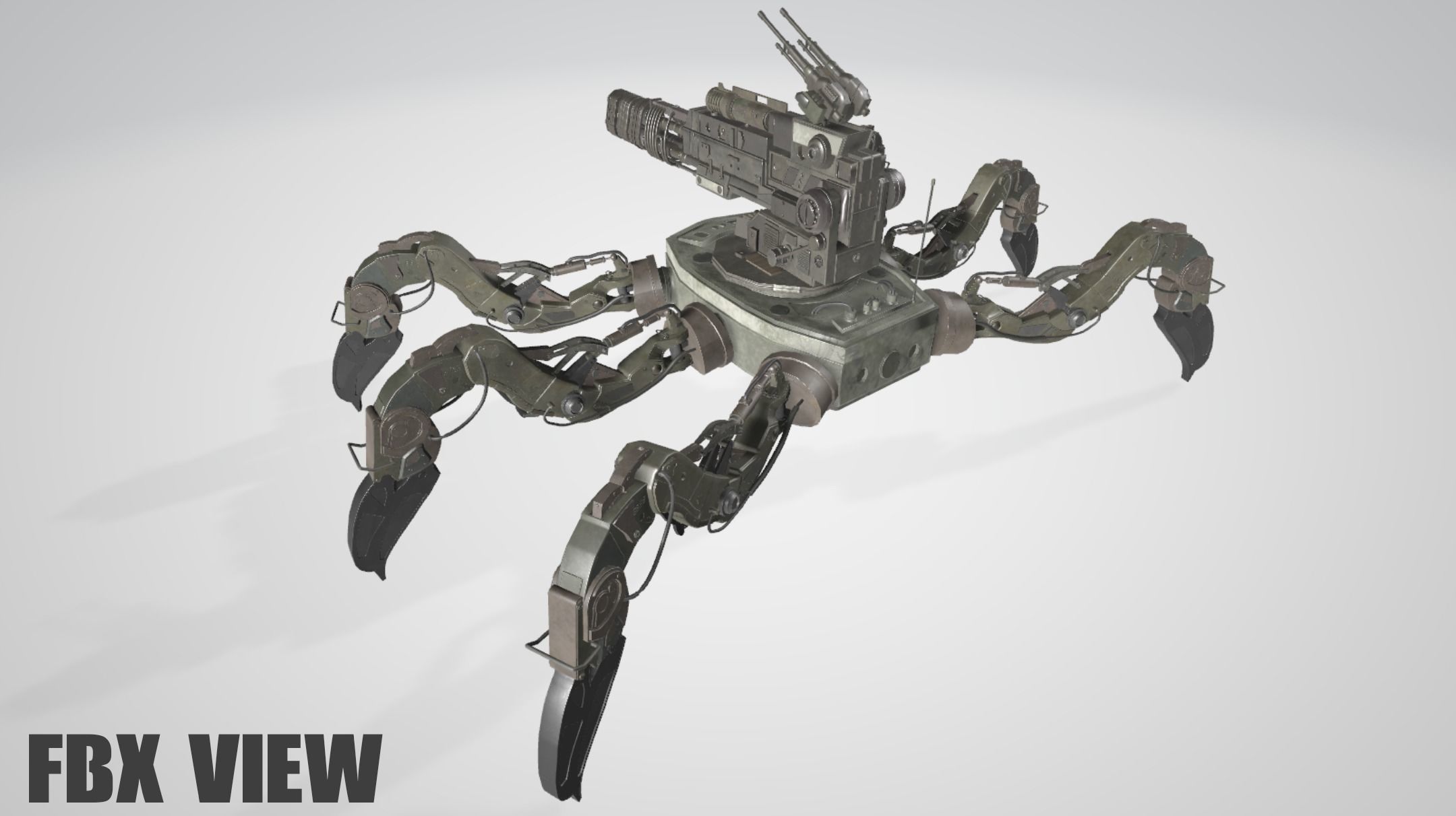 military robot Low-poly 3D model_13