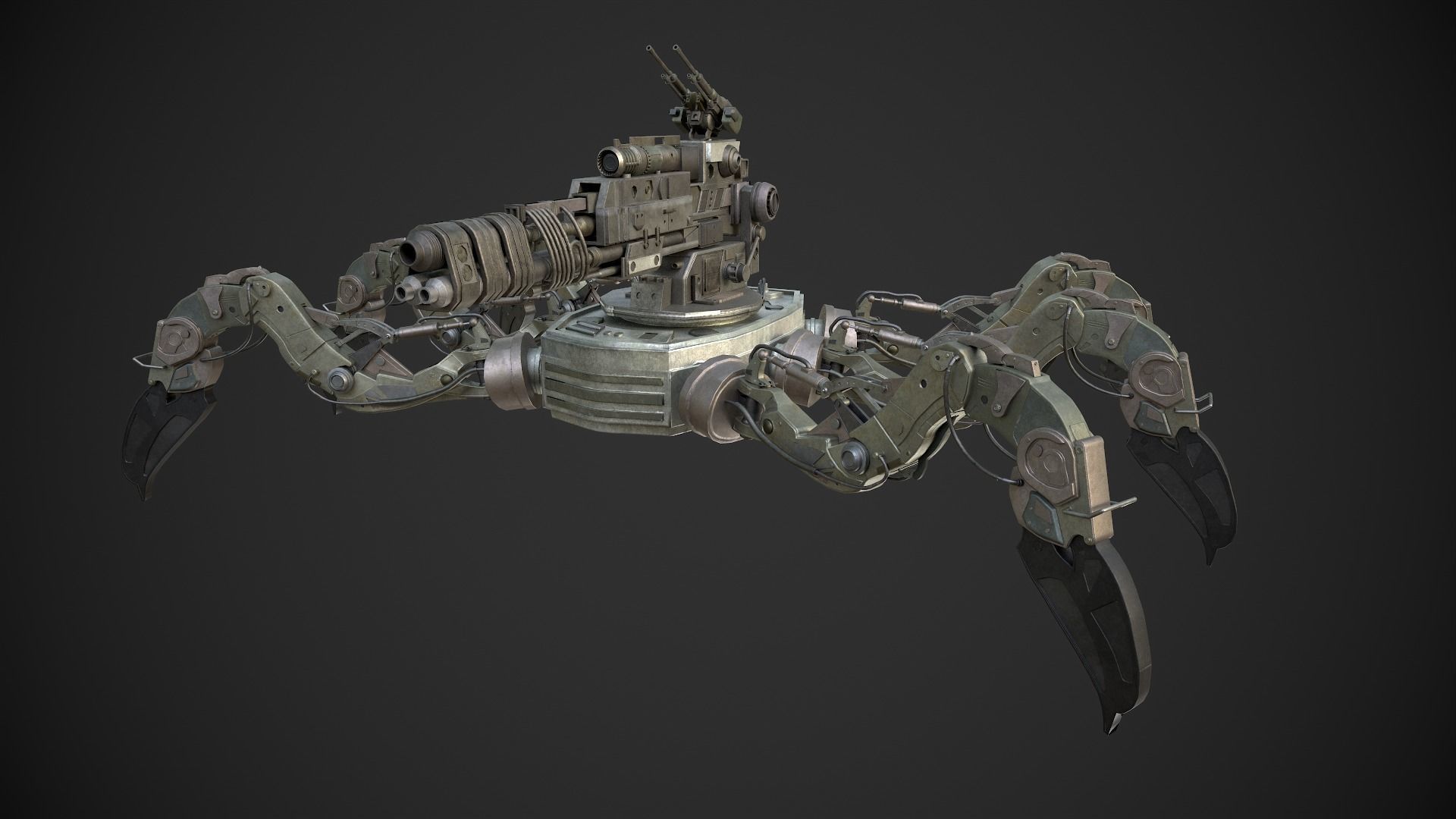 military robot Low-poly 3D model_4