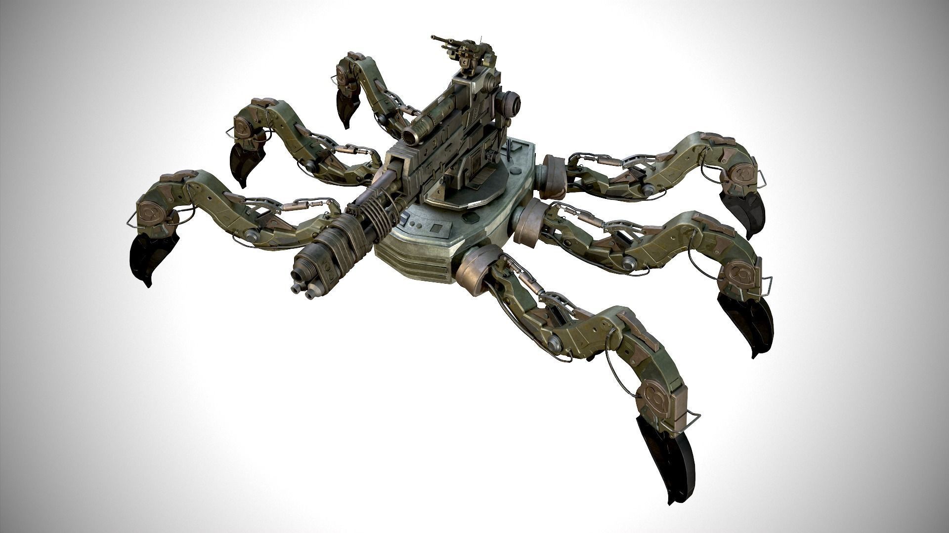 military robot Low-poly 3D model_11