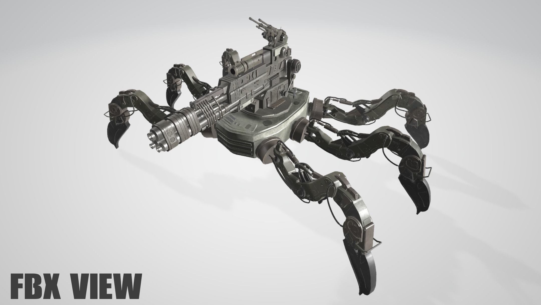 military robot Low-poly 3D model_12