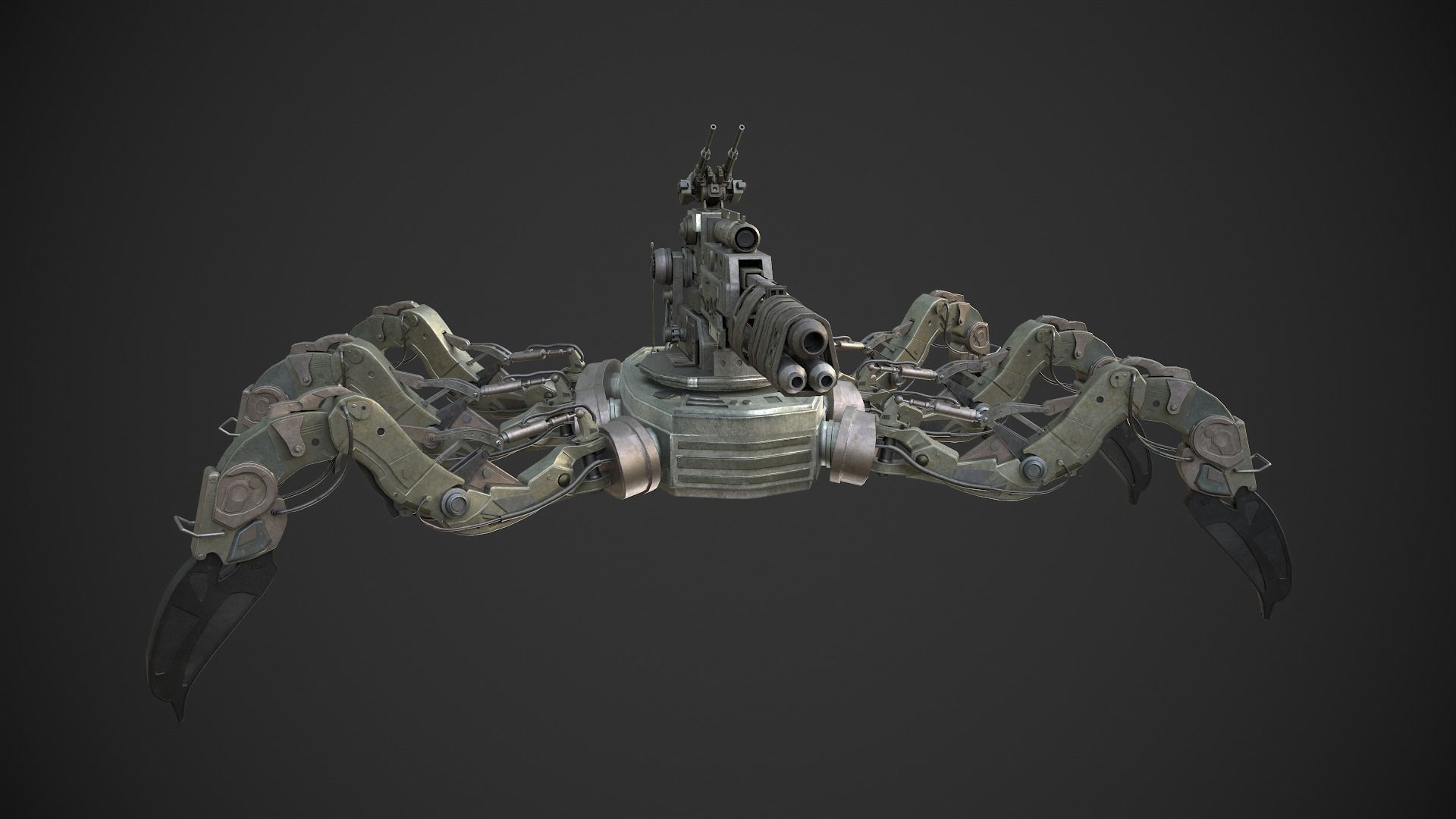 military robot Low-poly 3D model_1