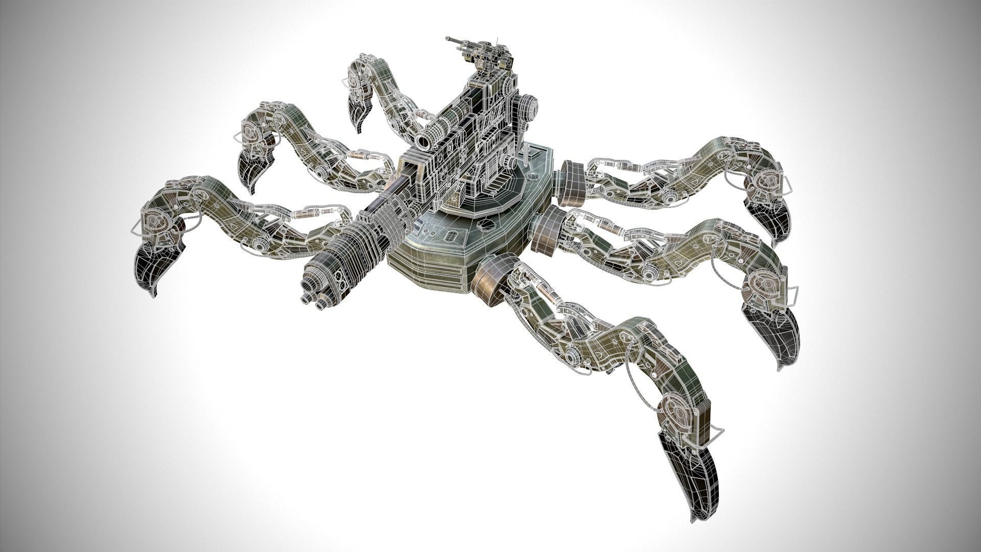 military robot Low-poly 3D model_15