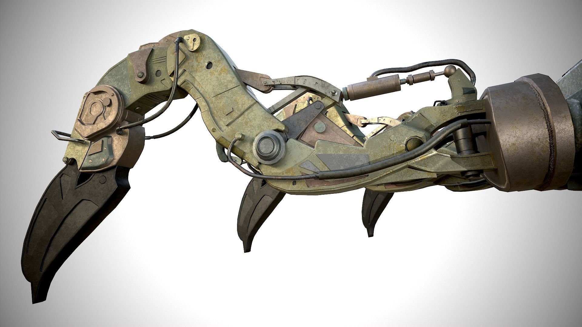 military robot Low-poly 3D model_9