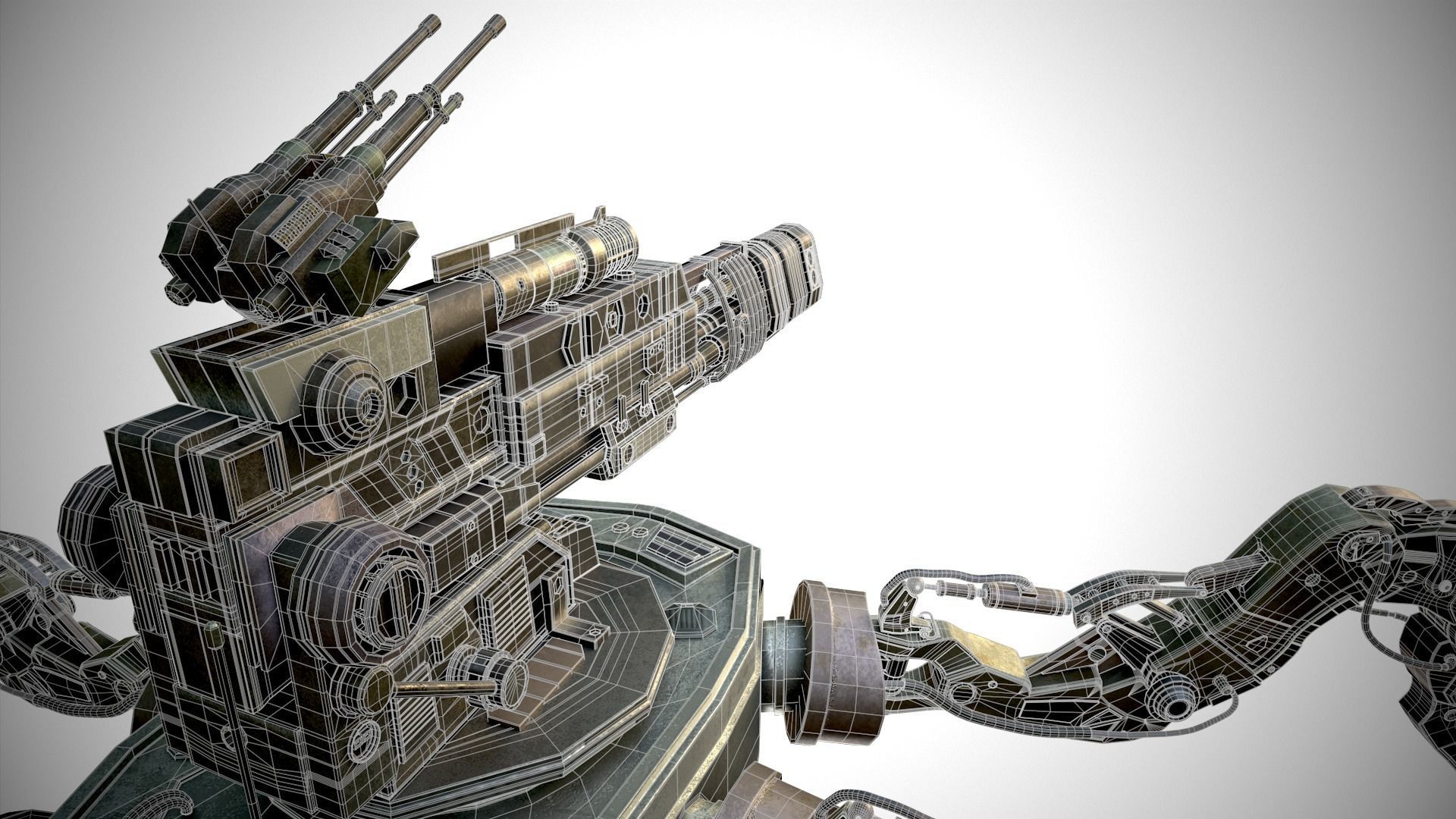 military robot Low-poly 3D model_18