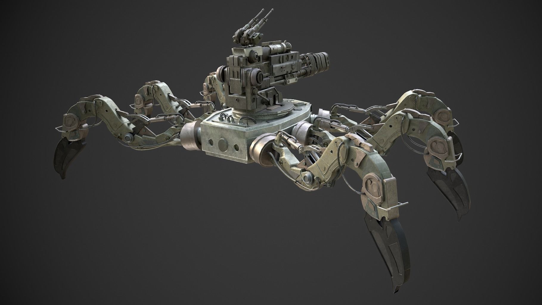 military robot Low-poly 3D model_5