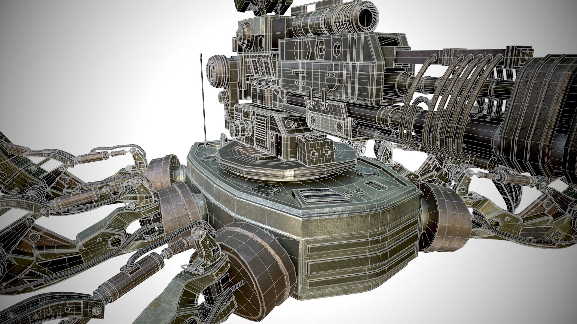 military robot Low-poly 3D model_17