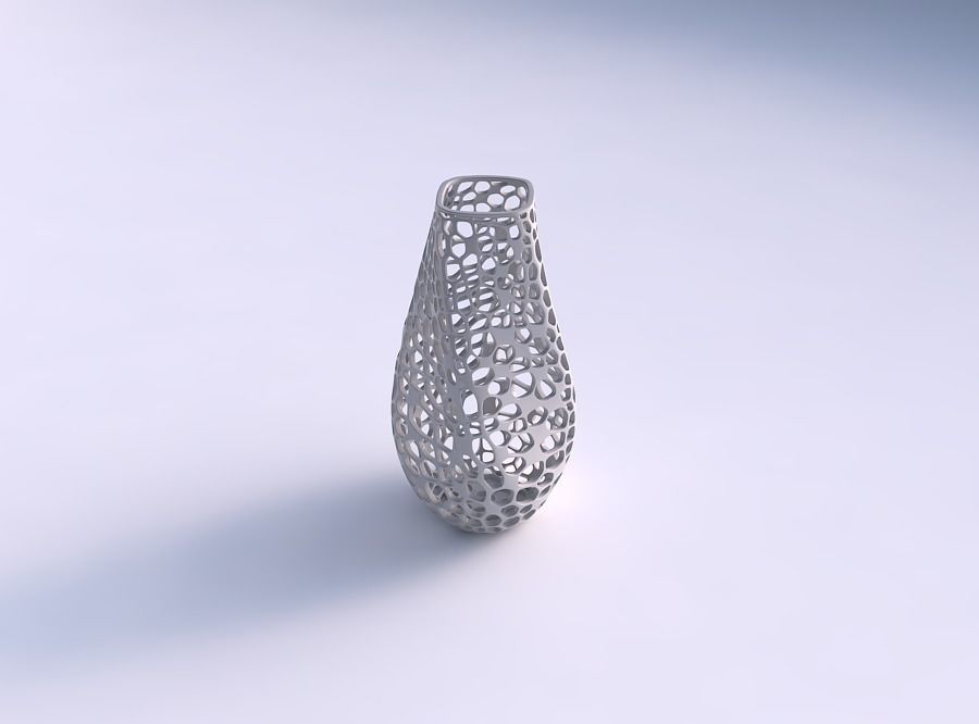 Bottom wide vase helix with dense organic lattice 3D print model_0