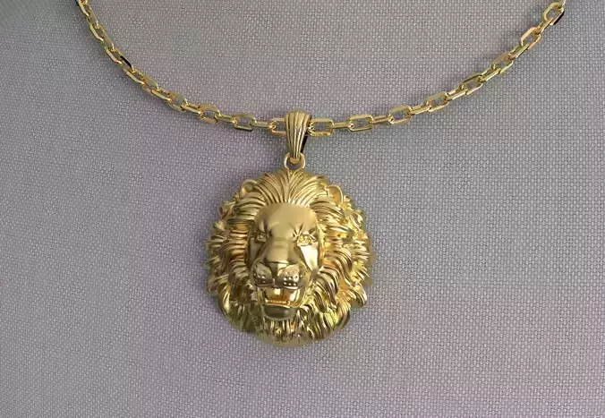 lion necklace pendant model 2