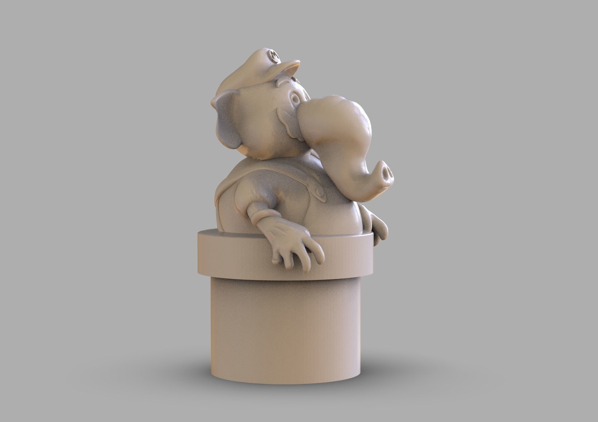 Super Mario Wonder Elephant Figurine 3D print model_1