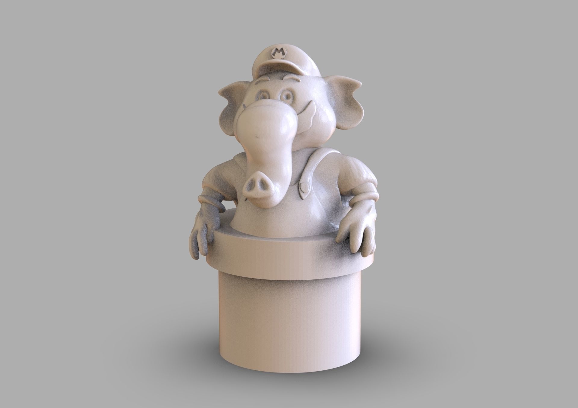 Super Mario Wonder Elephant Figurine 3D print model_3