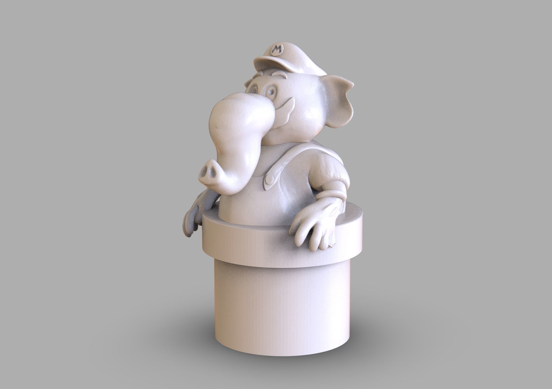 Super Mario Wonder Elephant Figurine 3D print model_2