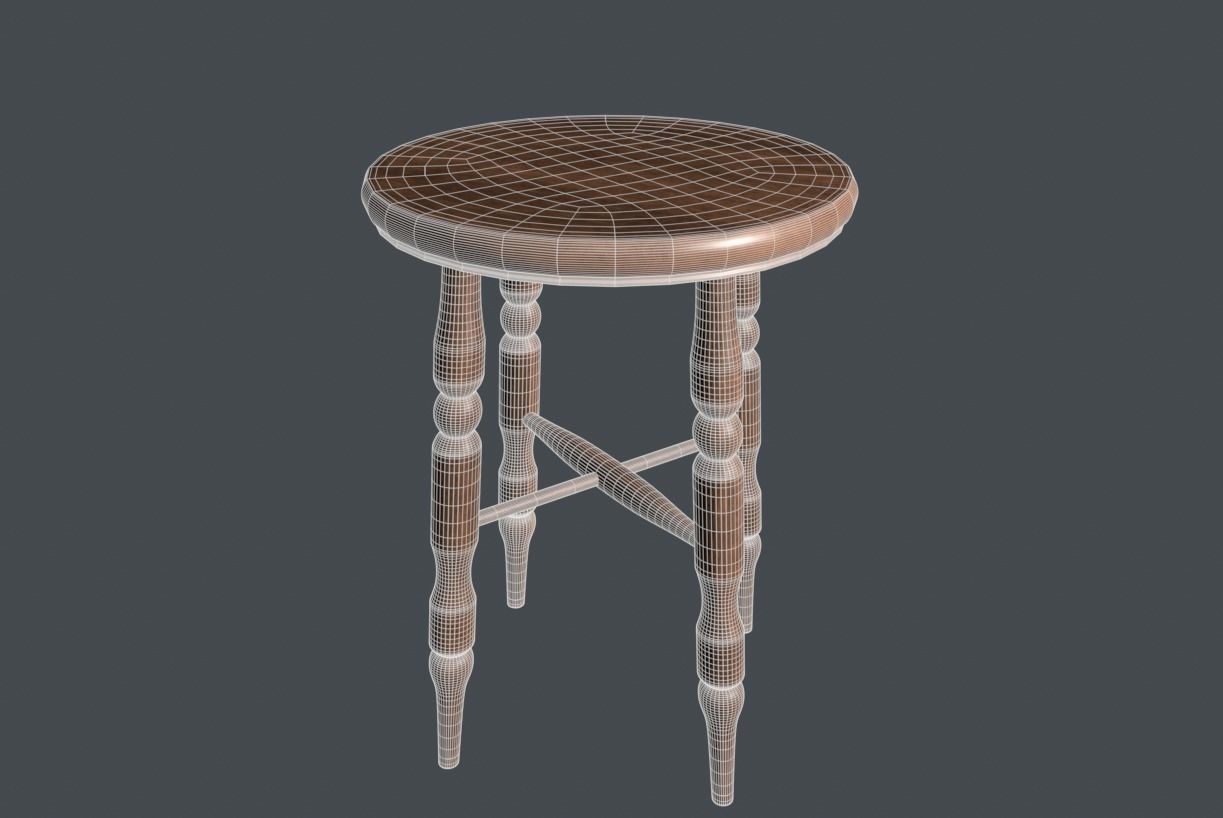 Chair Grunderzeit Classical Style 01 Low-poly 3D model_4