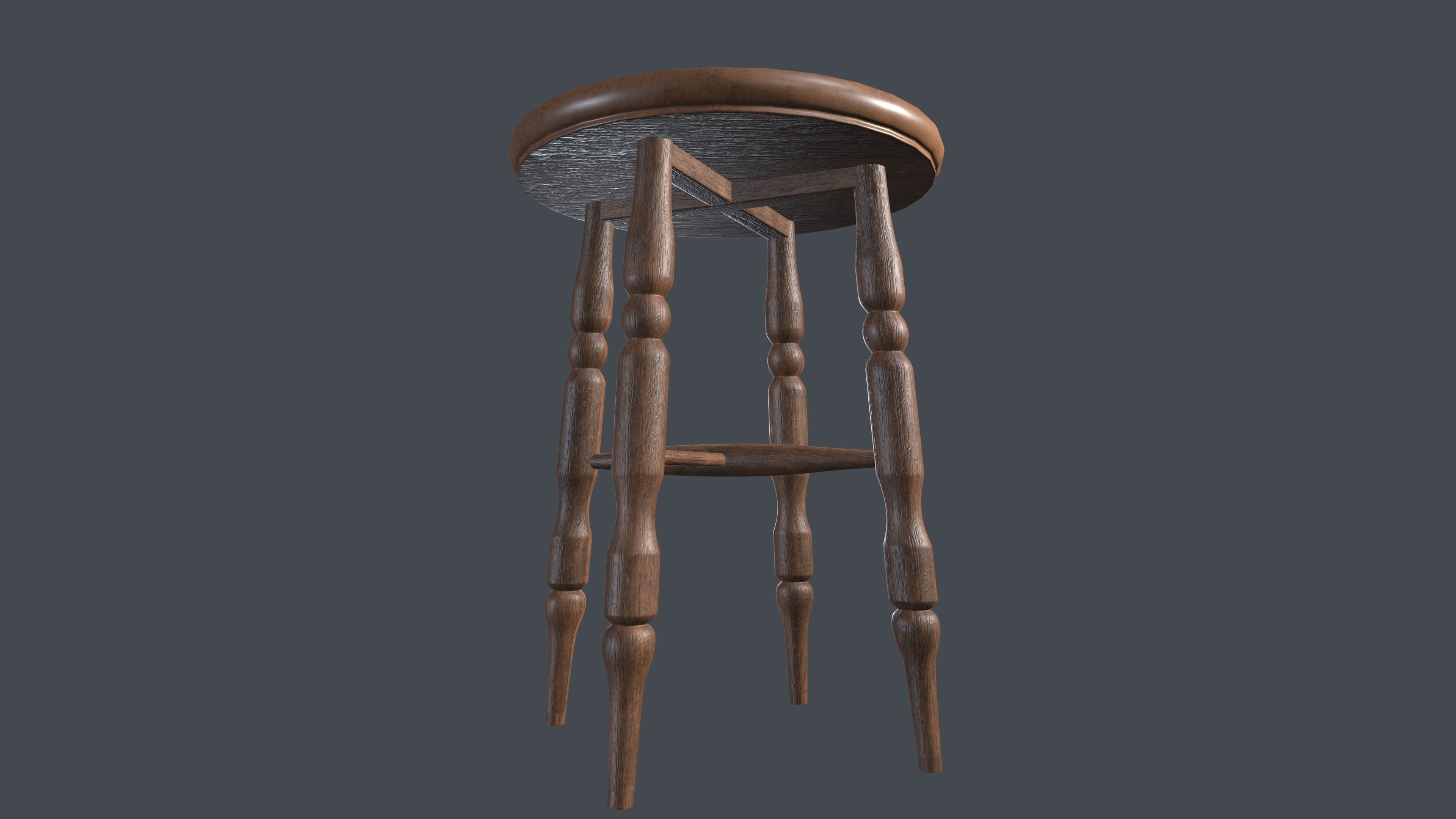 Chair Grunderzeit Classical Style 01 Low-poly 3D model_2