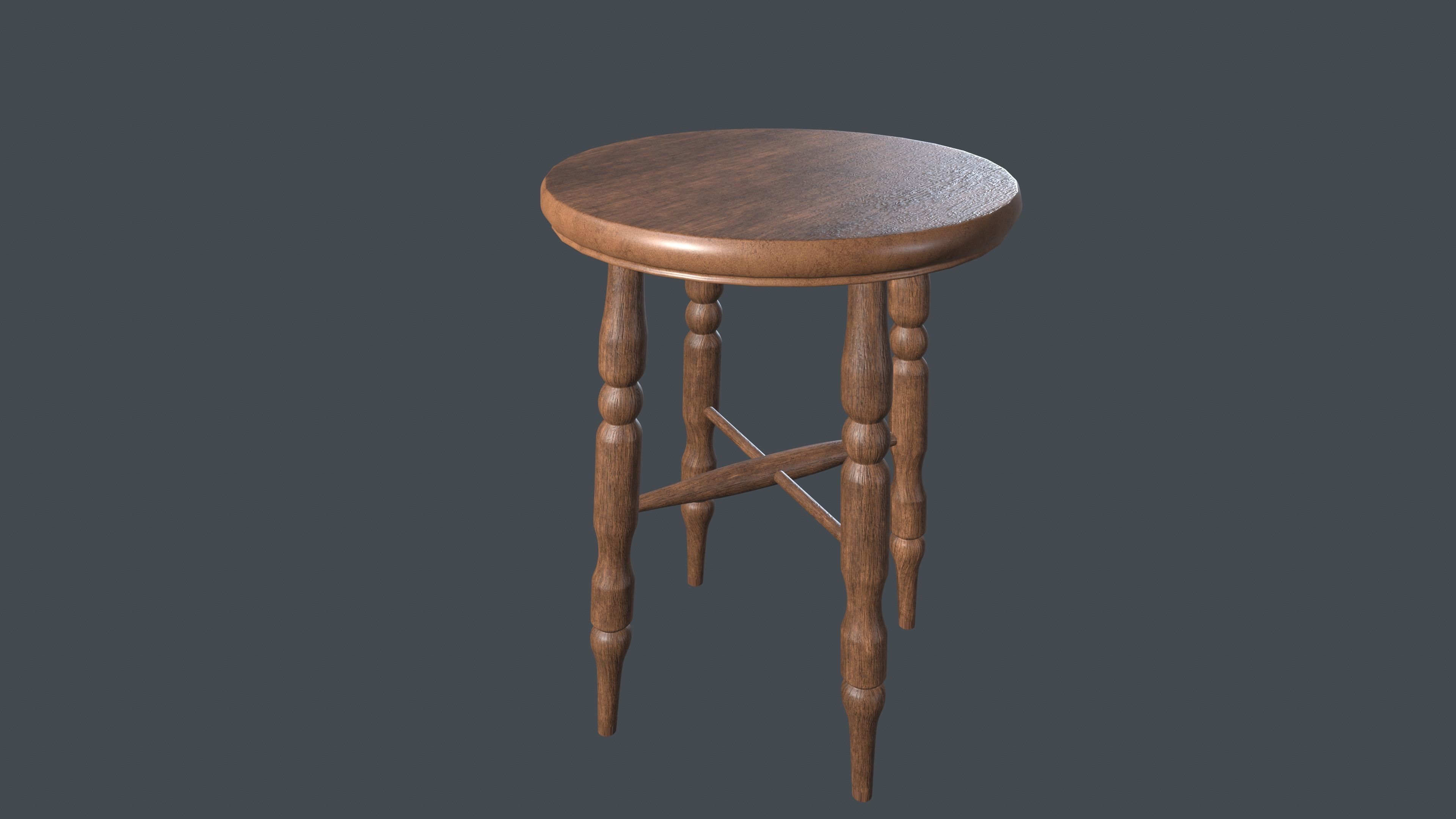 Chair Grunderzeit Classical Style 01 Low-poly 3D model_1