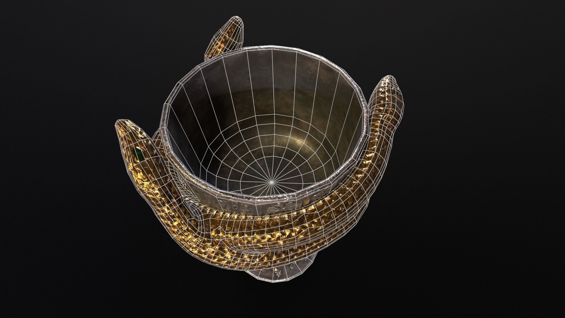 Snake King Chalice Low-poly 3D model_17