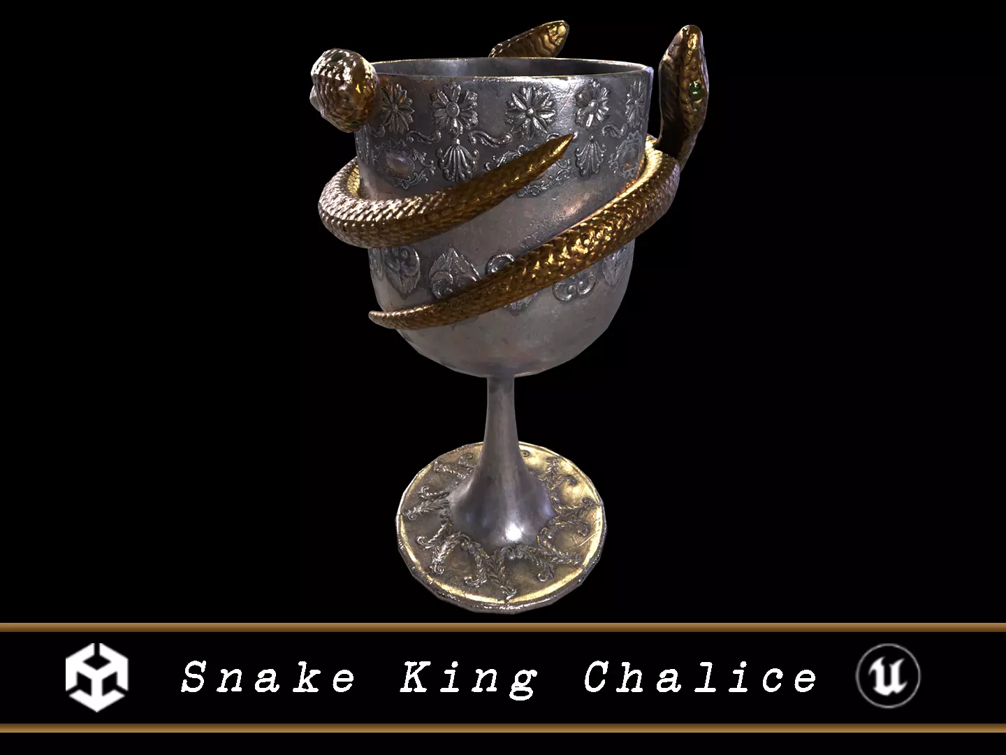 Snake King Chalice Low-poly 3D model_0