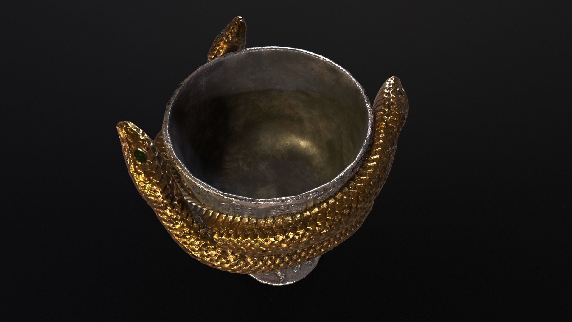 Snake King Chalice Low-poly 3D model_16
