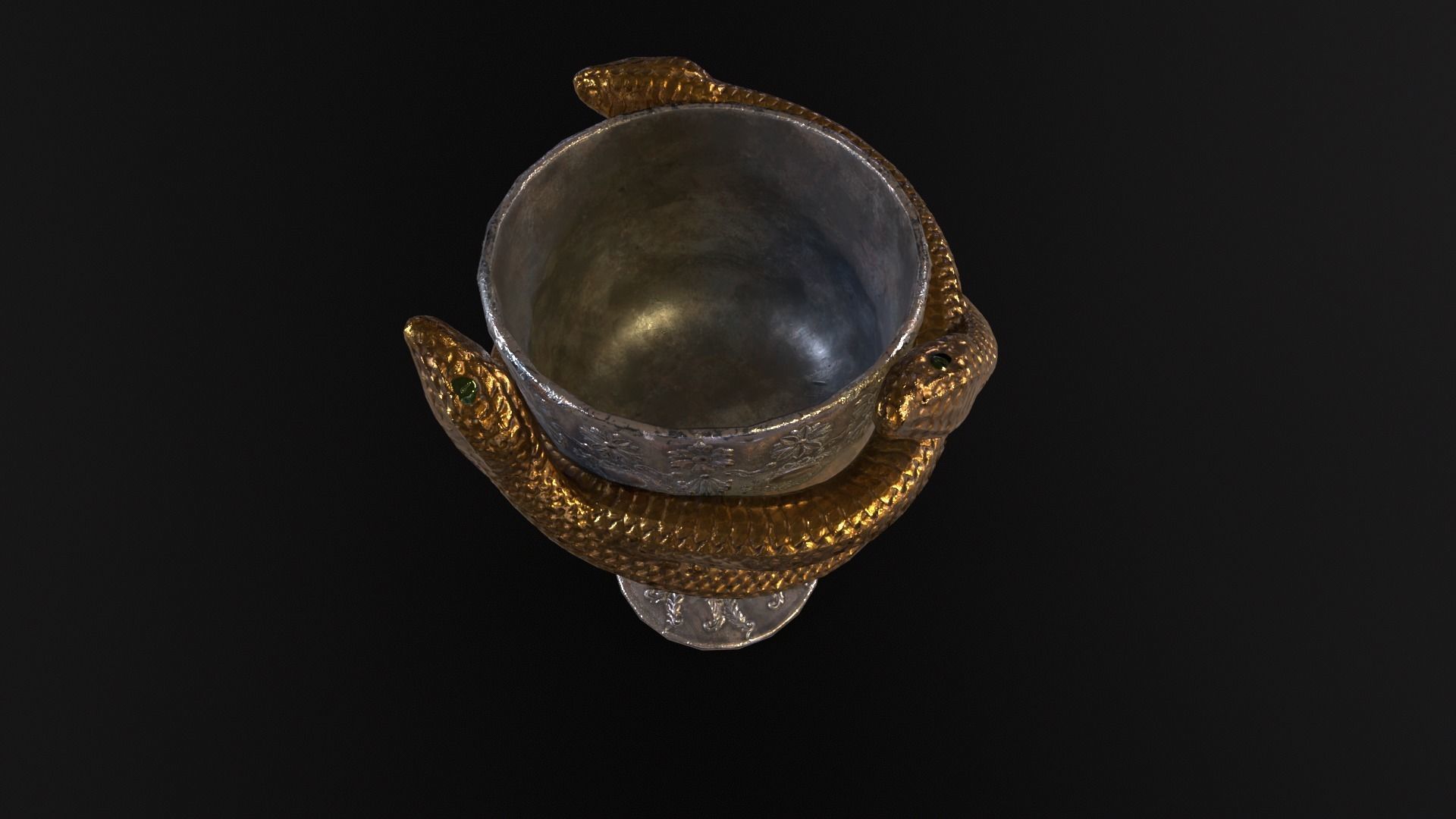 Snake King Chalice Low-poly 3D model_8