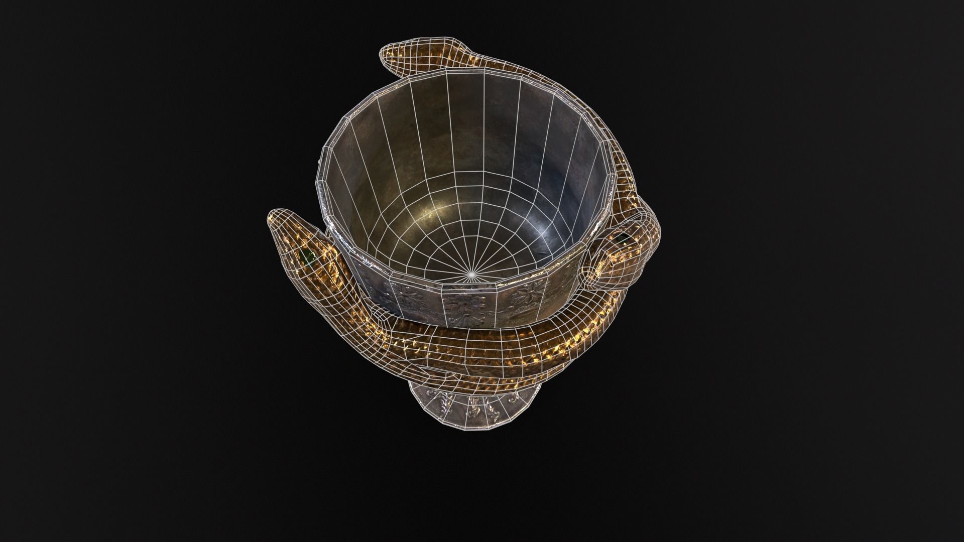 Snake King Chalice Low-poly 3D model_9