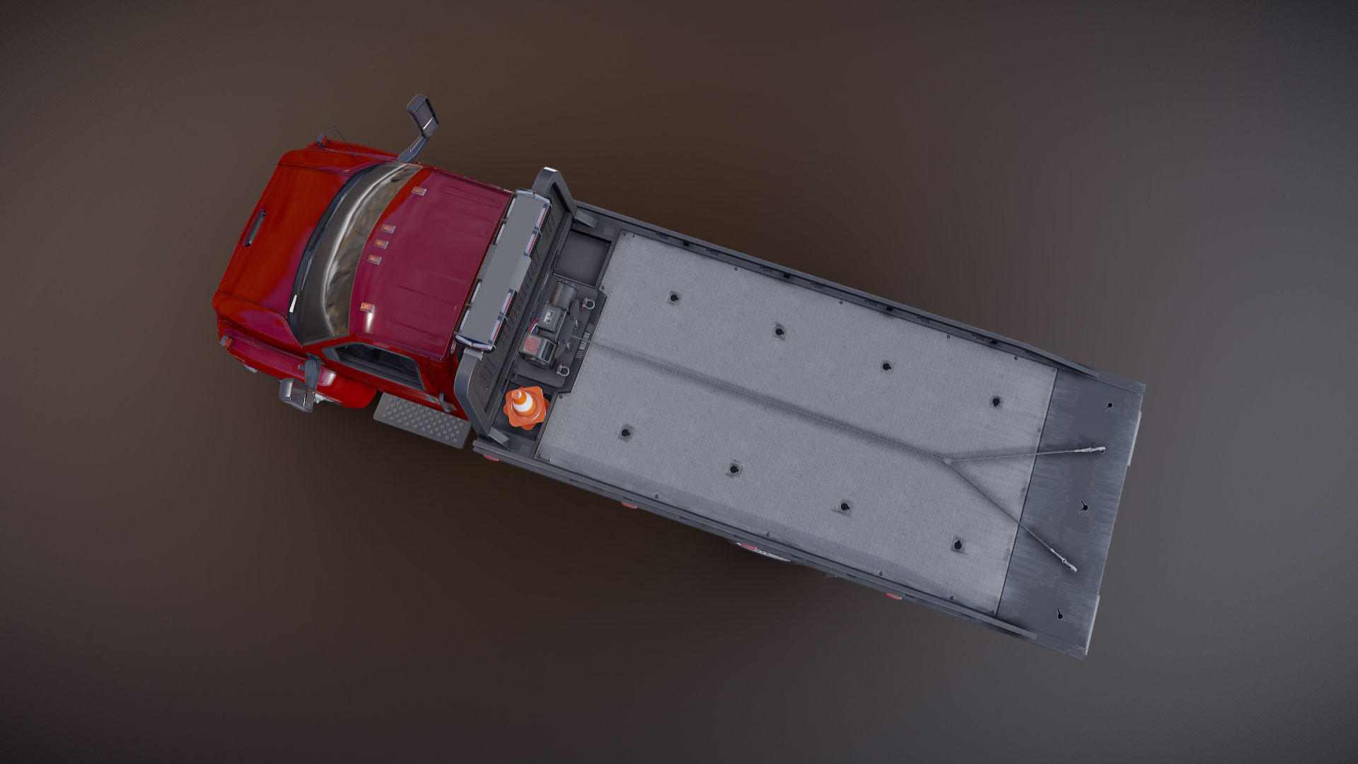 Towtruck Low-poly 3D model_12