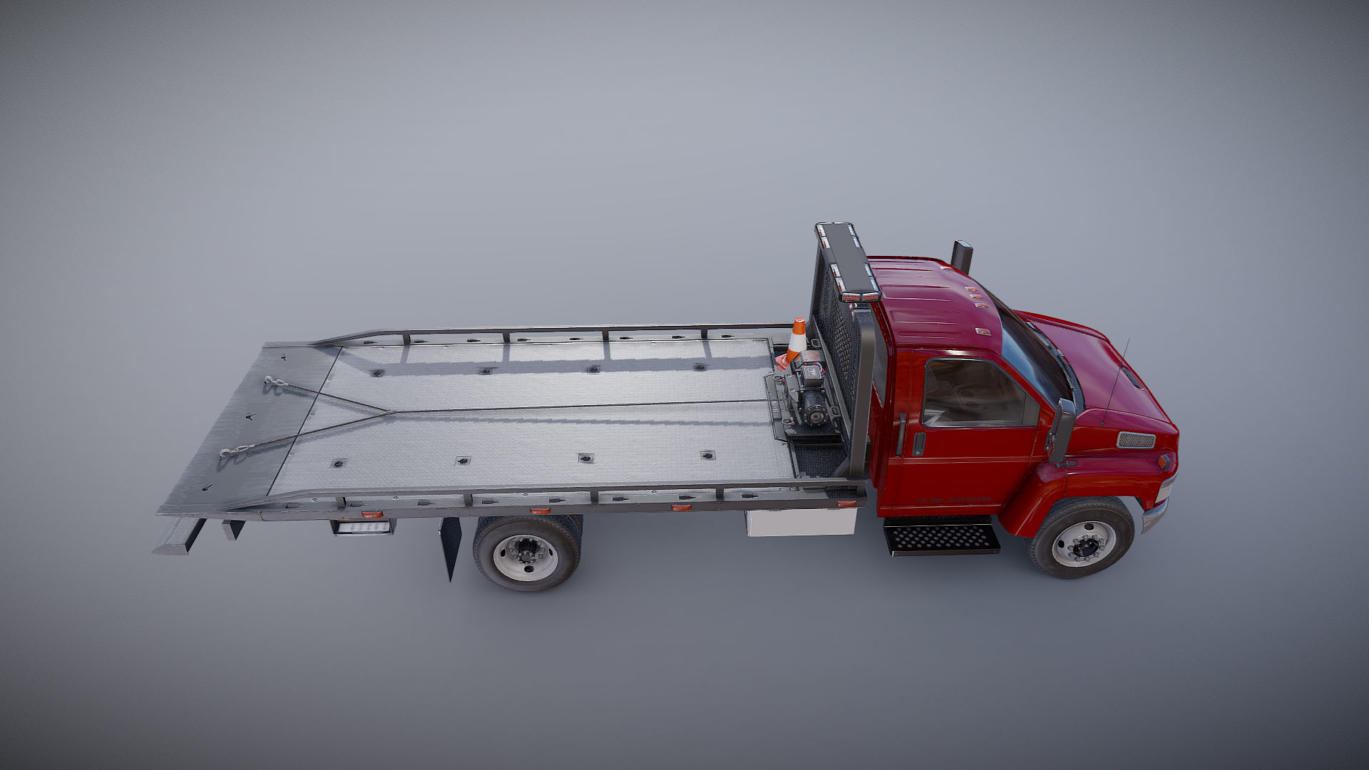 Towtruck Low-poly 3D model_11