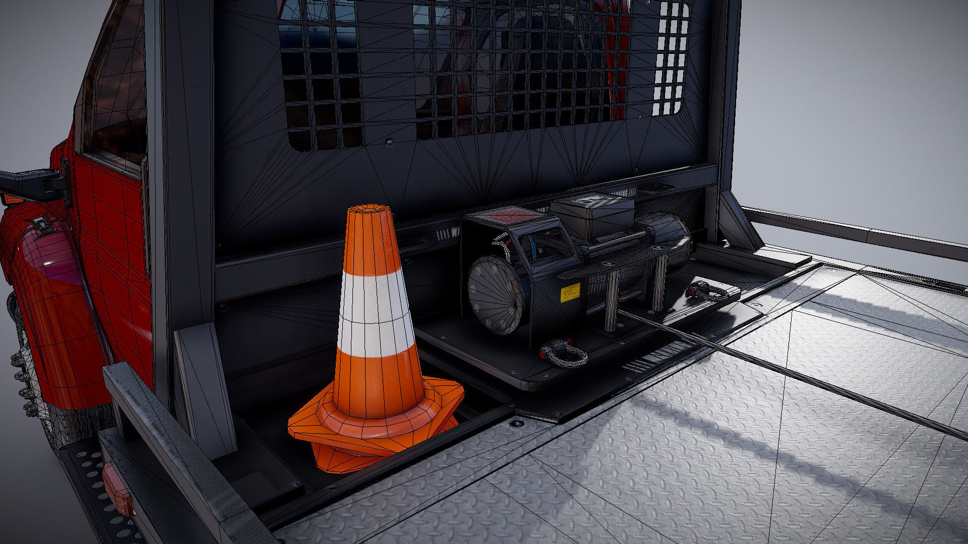 Towtruck Low-poly 3D model_23