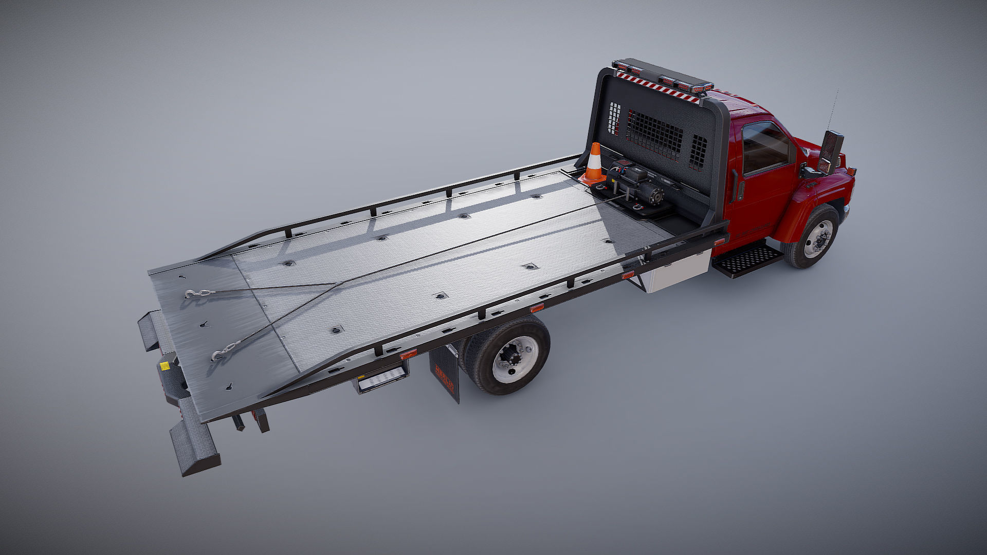 Towtruck Low-poly 3D model_9