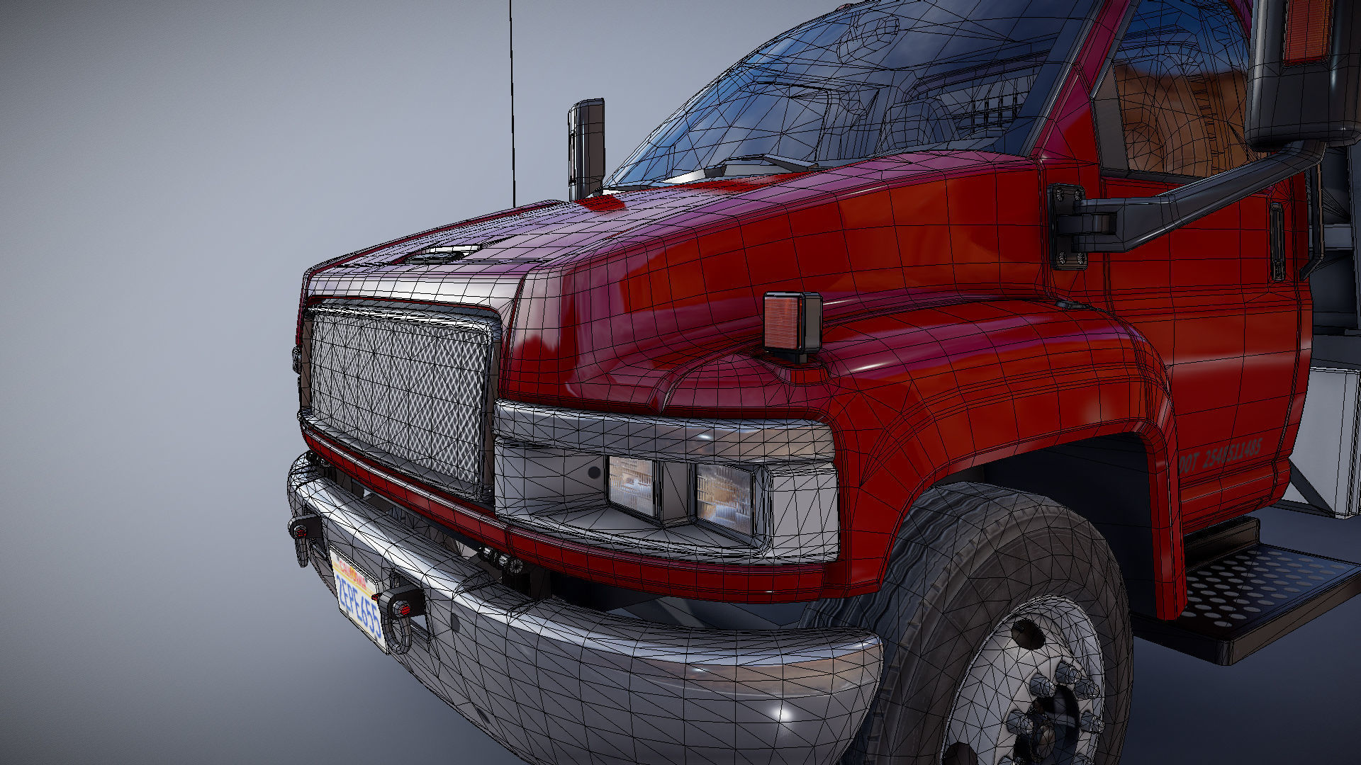 Towtruck Low-poly 3D model_22