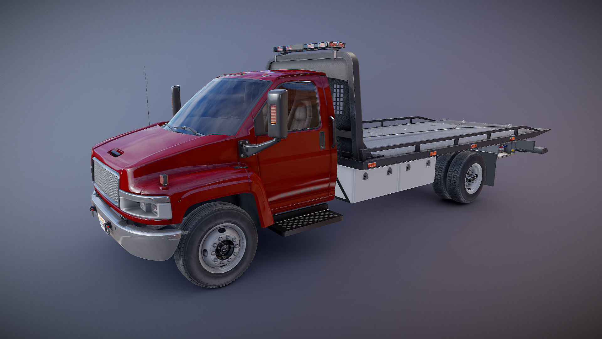 Towtruck Low-poly 3D model_8