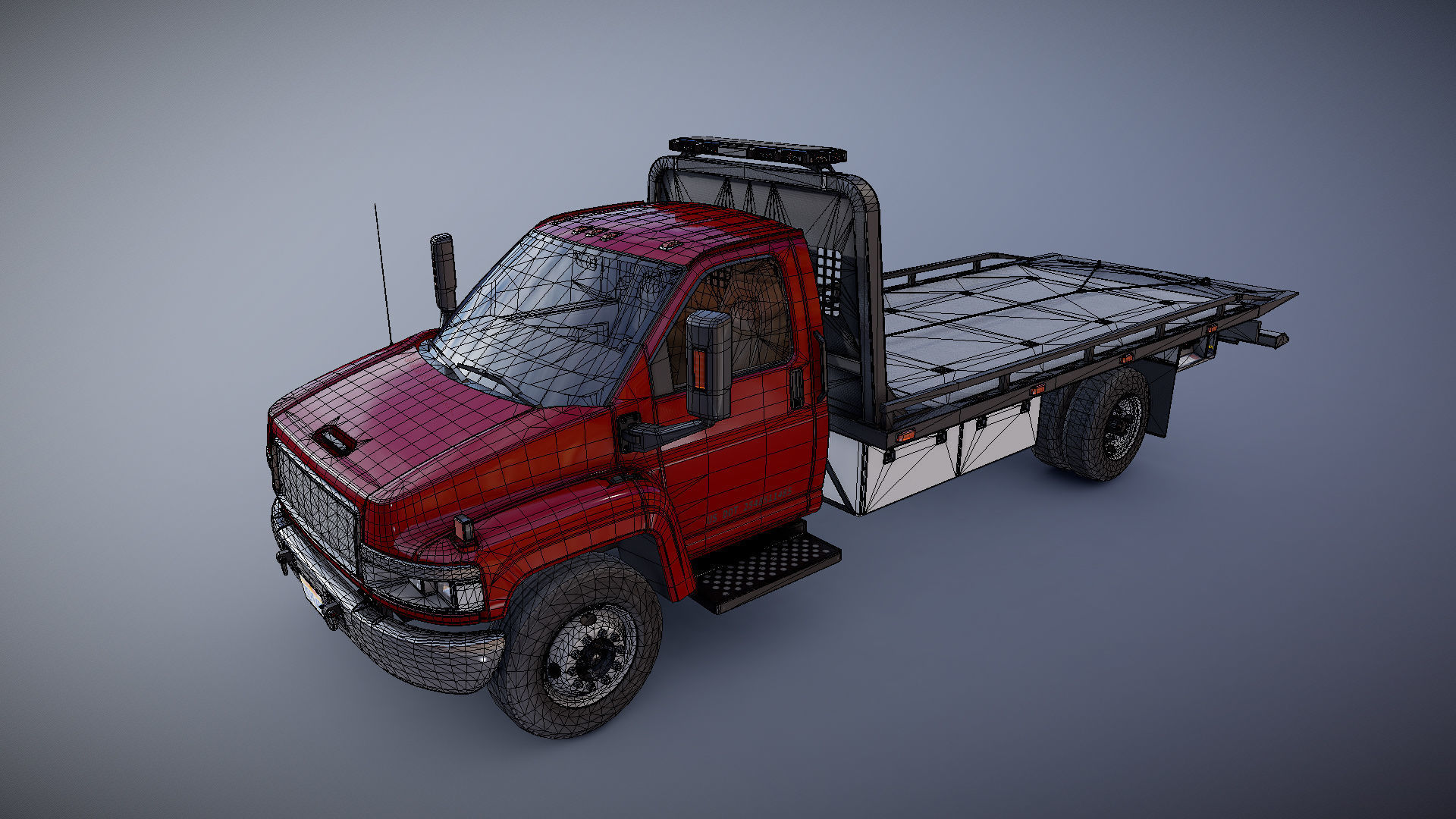 Towtruck Low-poly 3D model_17
