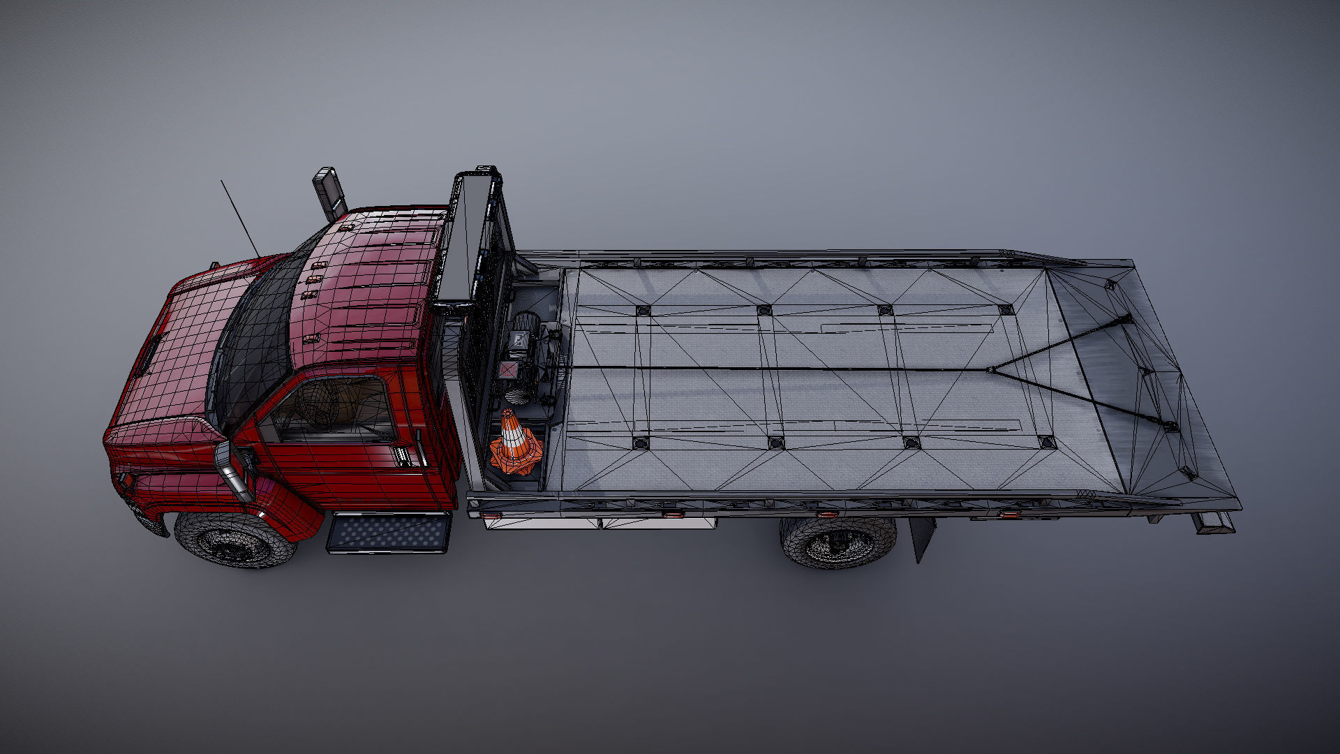 Towtruck Low-poly 3D model_20
