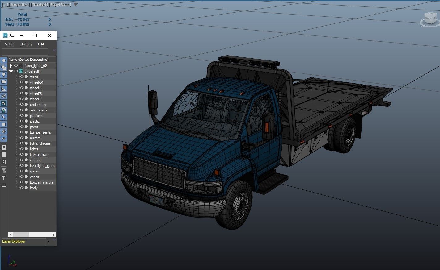 Towtruck Low-poly 3D model_32