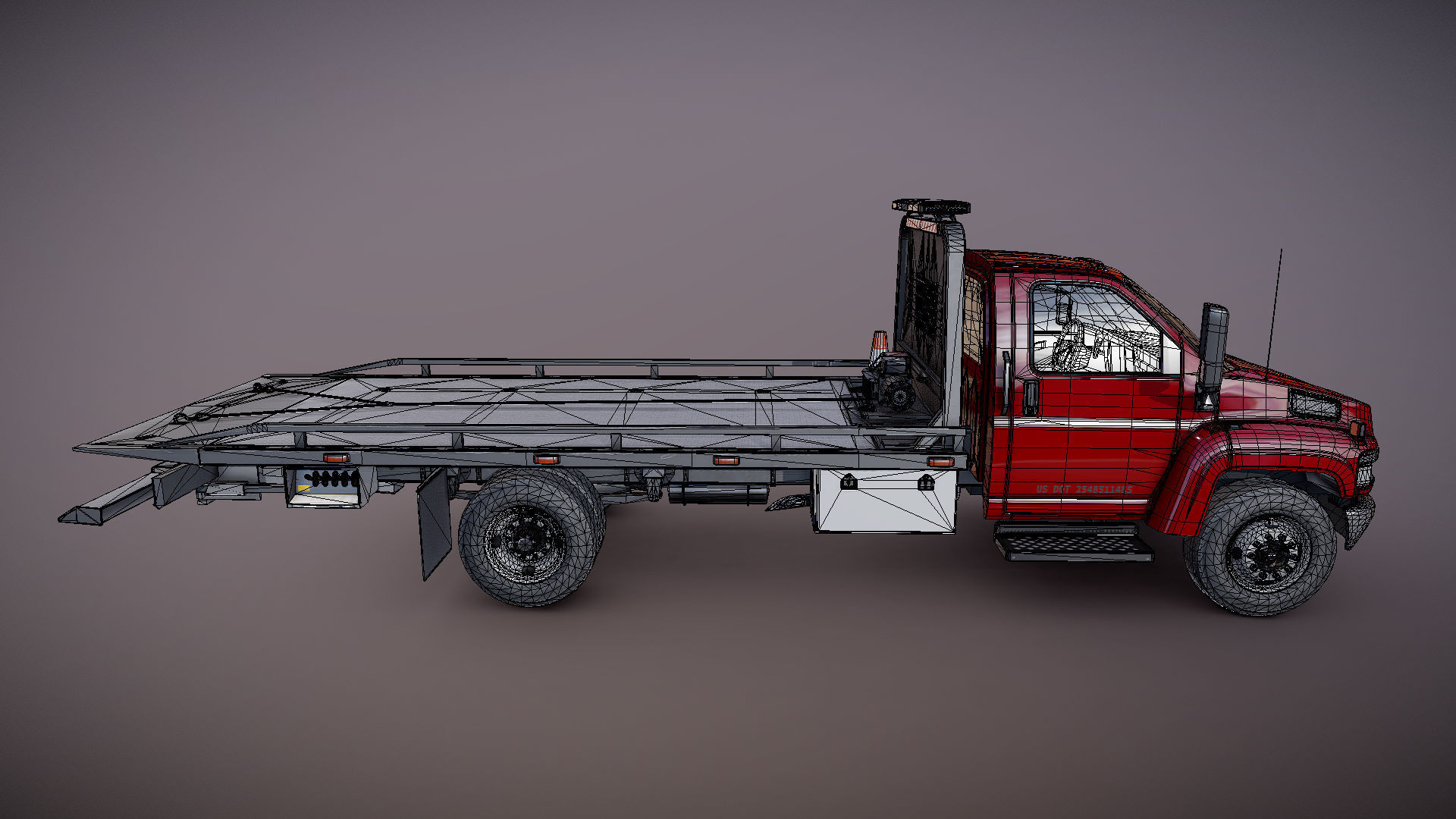 Towtruck Low-poly 3D model_19
