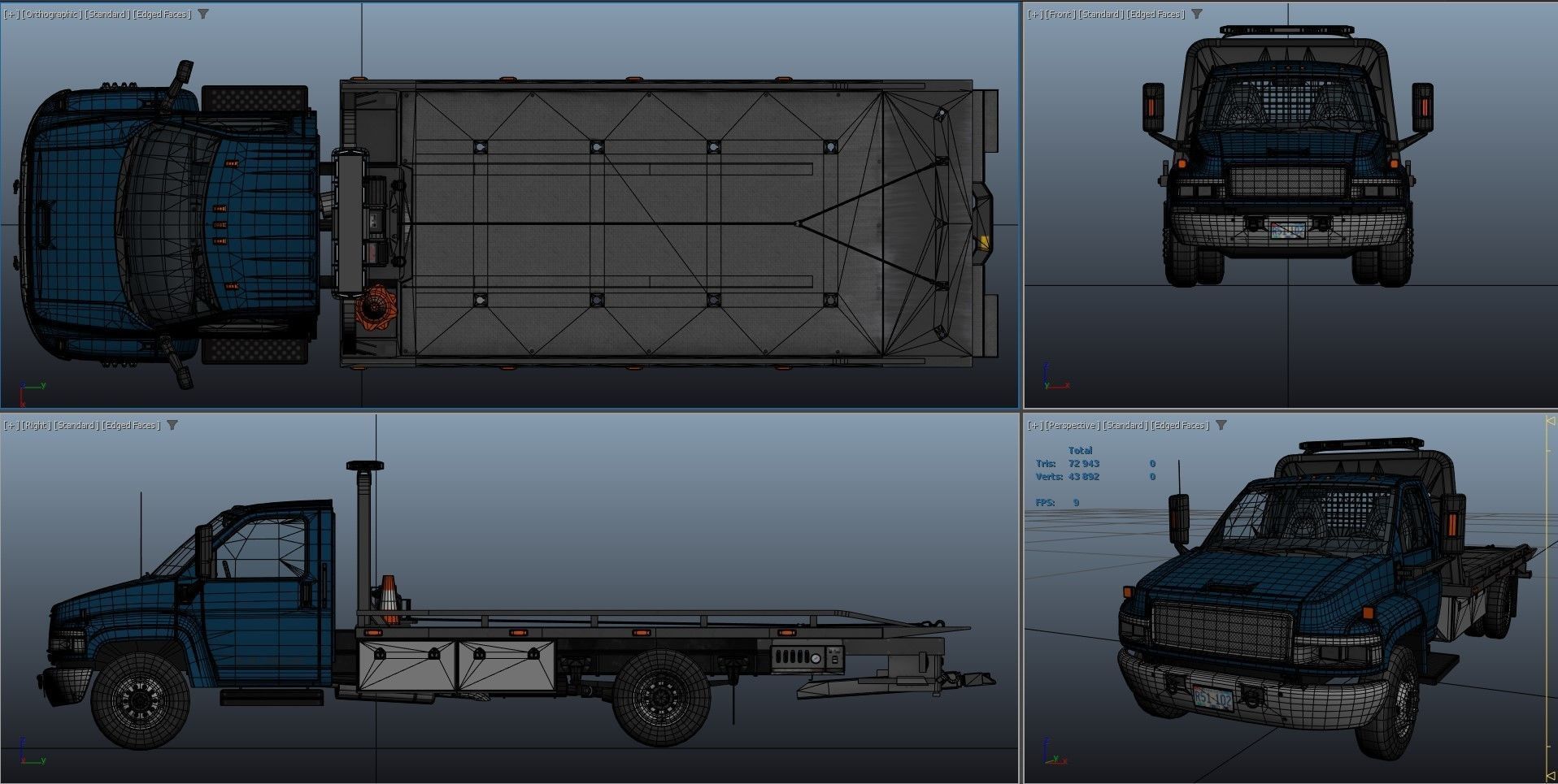 Towtruck Low-poly 3D model_33