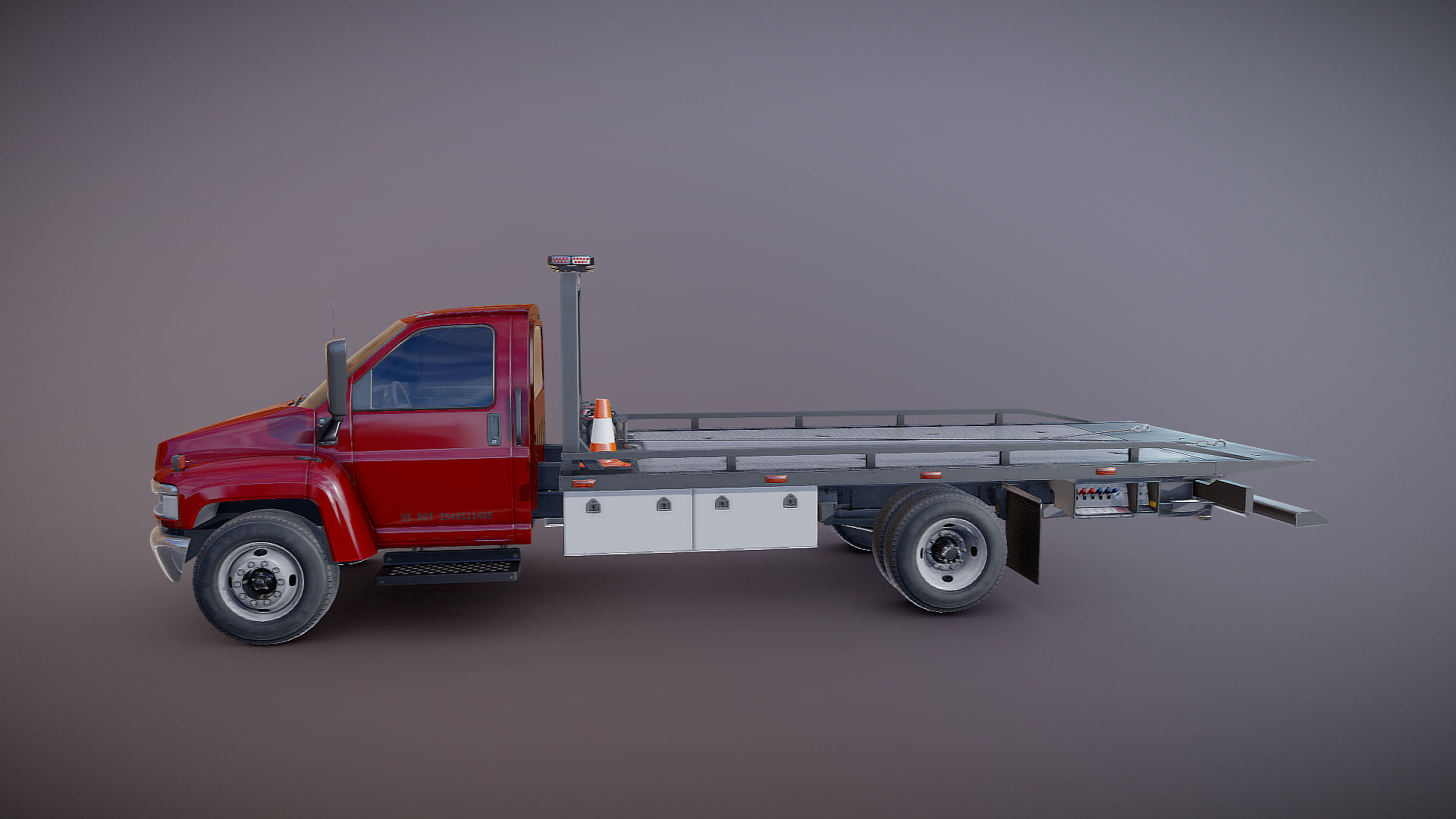 Towtruck Low-poly 3D model_10