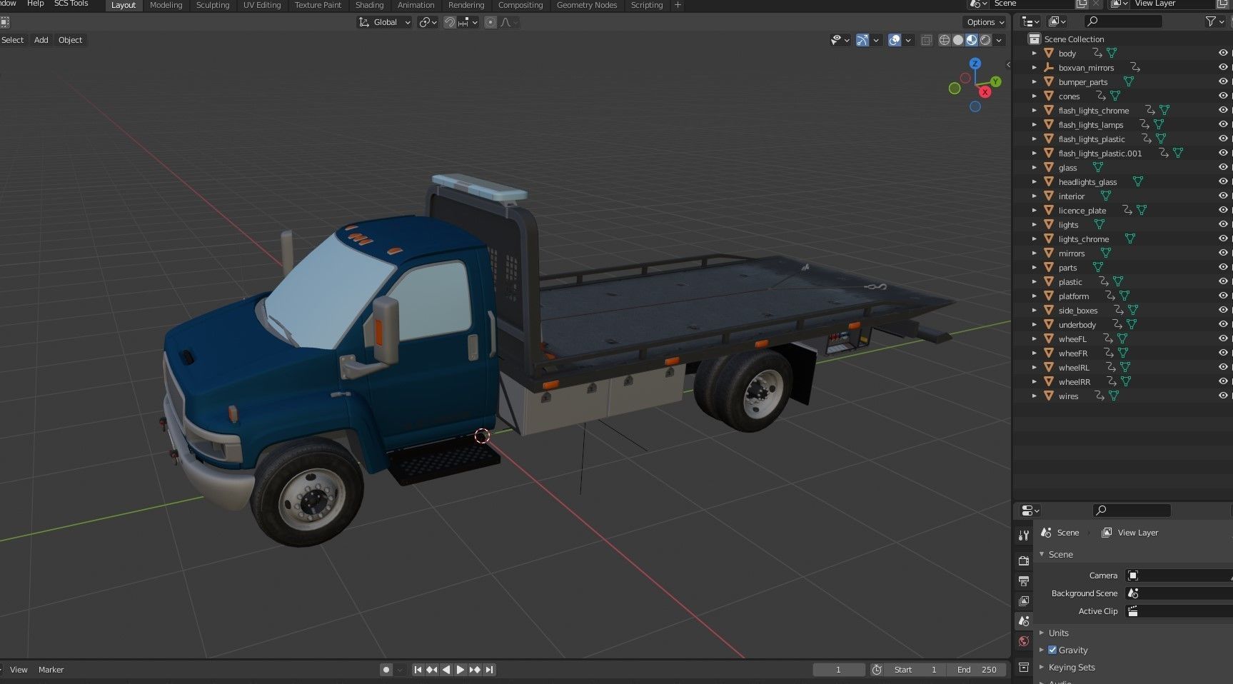 Towtruck Low-poly 3D model_34