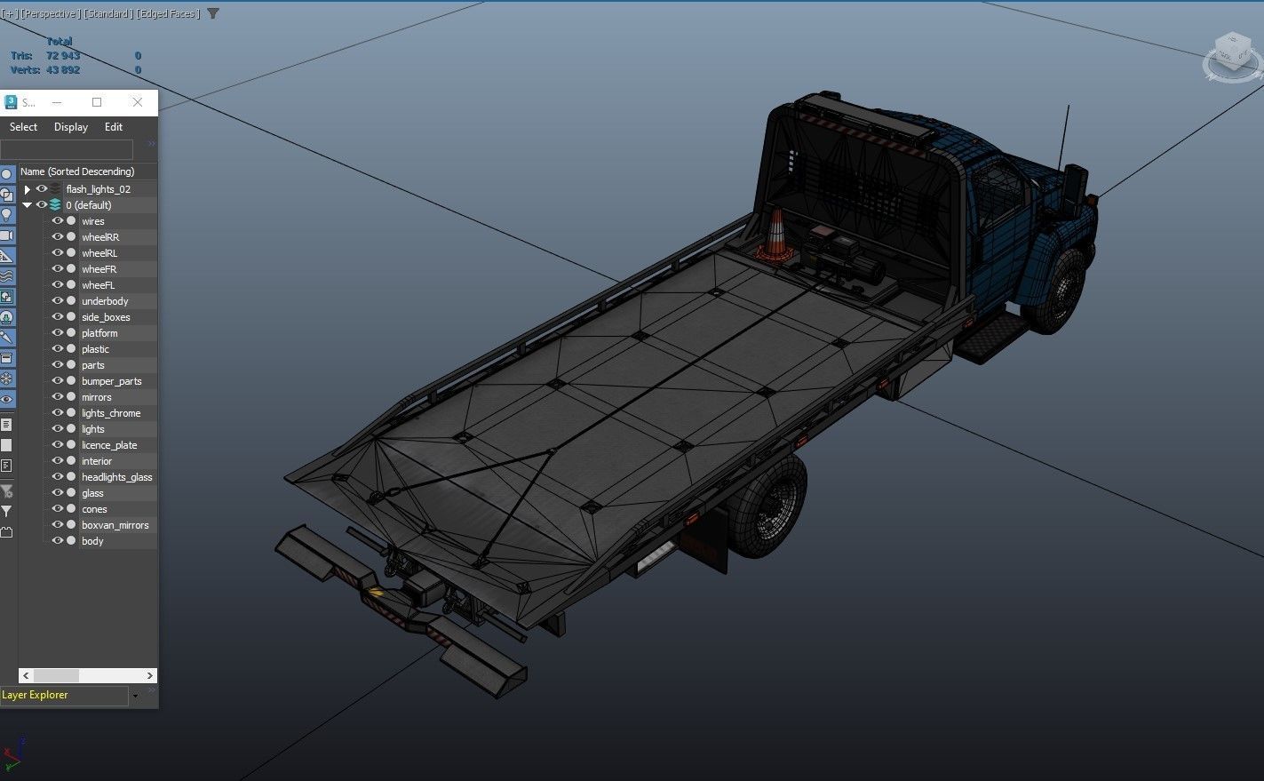 Towtruck Low-poly 3D model_31