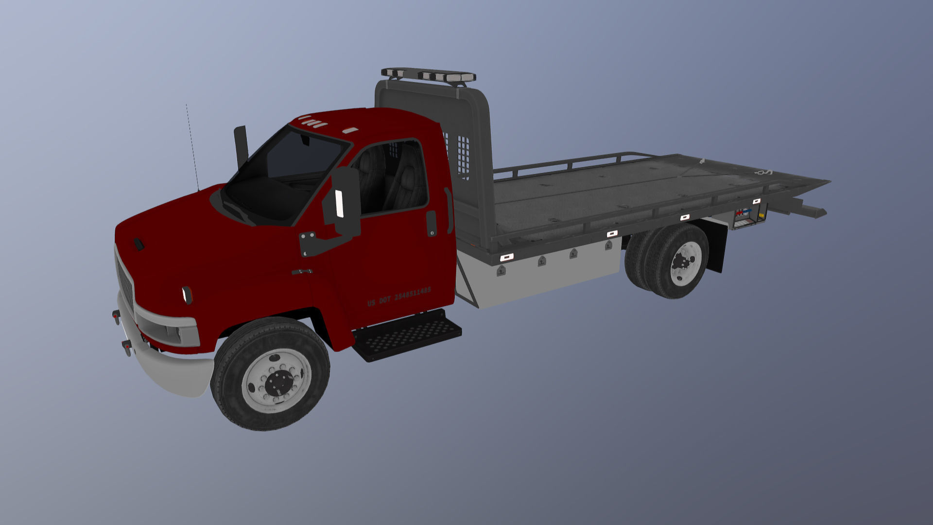 Towtruck Low-poly 3D model_26