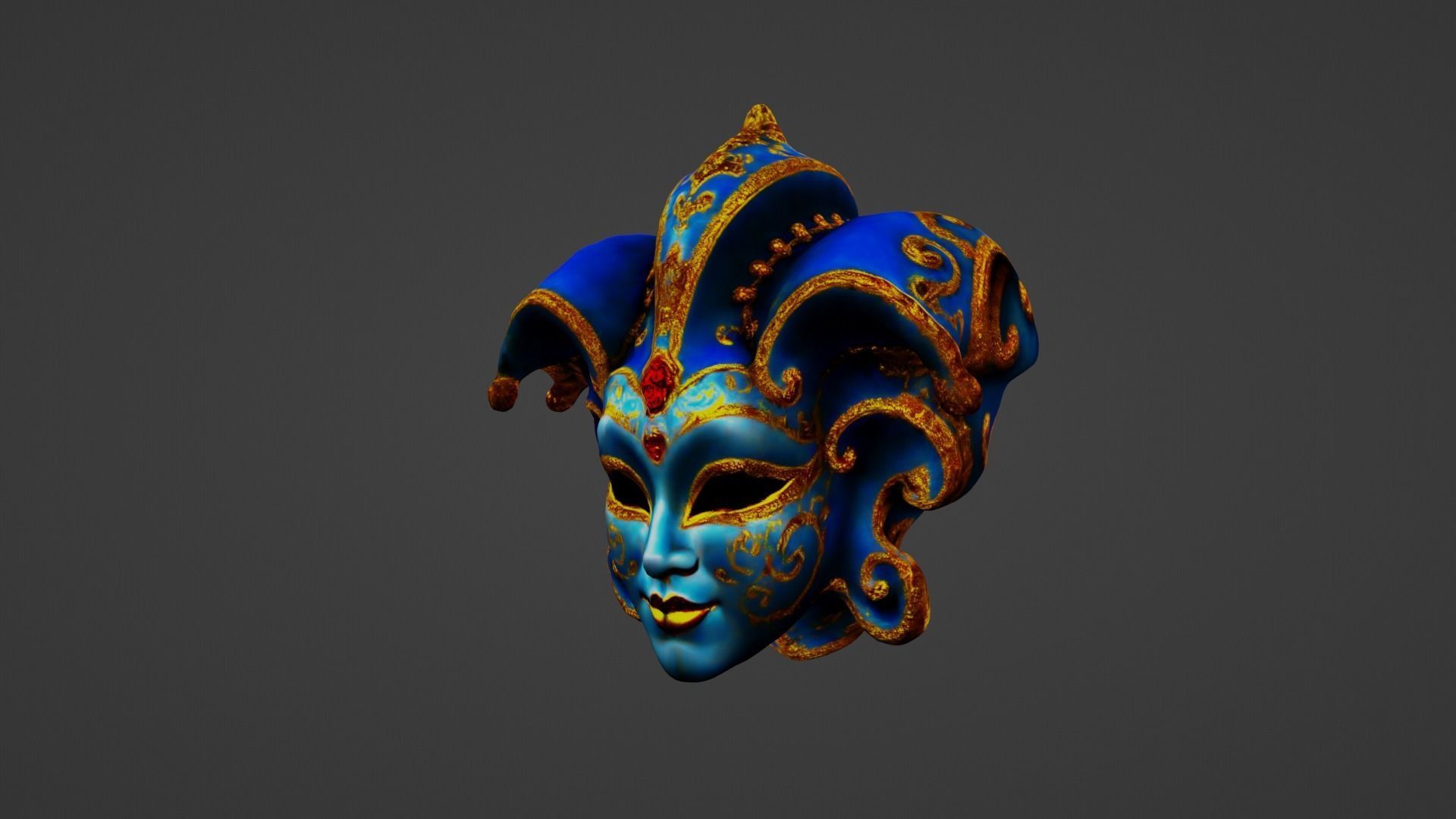 Cosplay Mask Low-poly 3D model_6