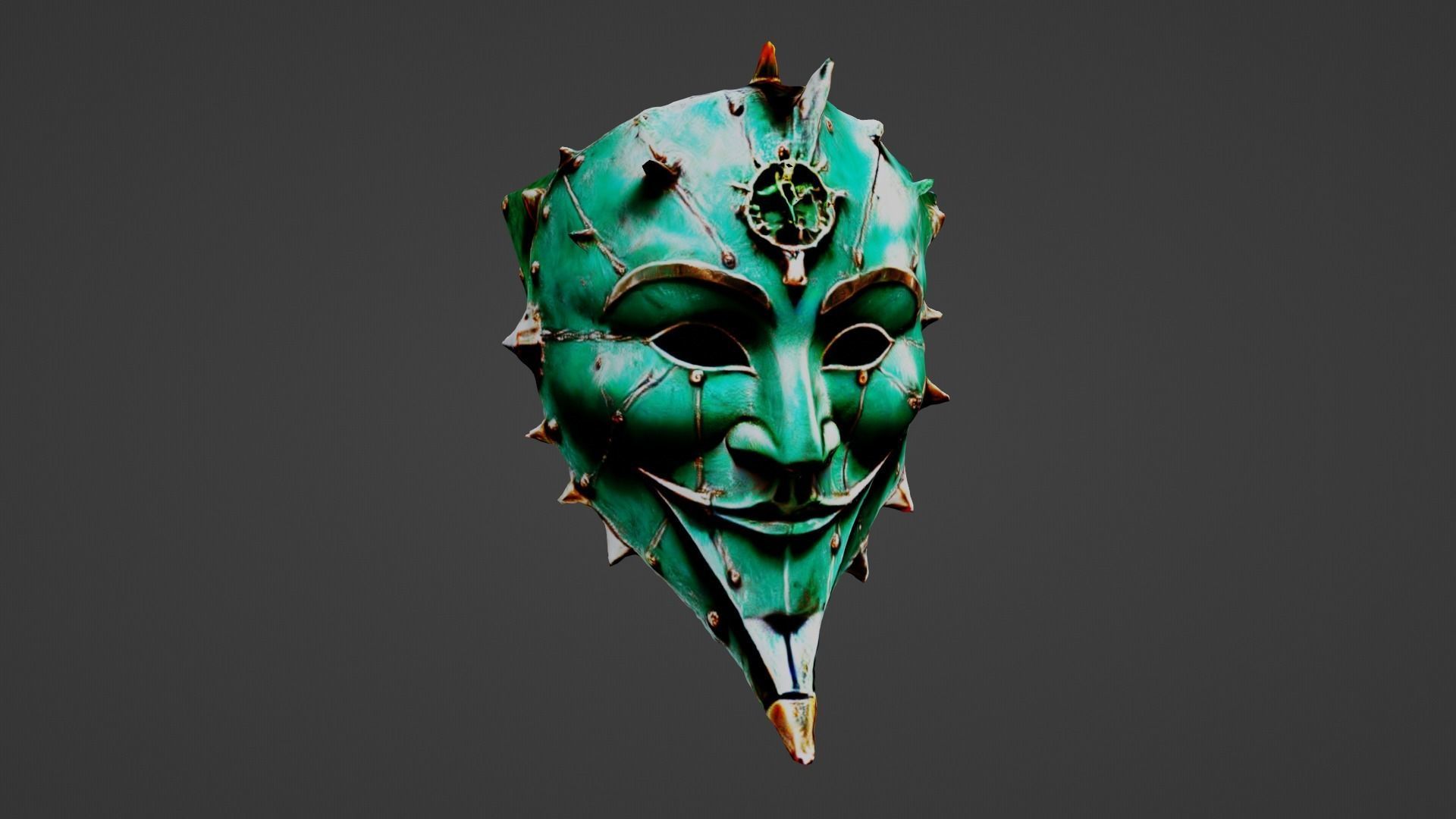 Halloween Mask Low-poly 3D model_7