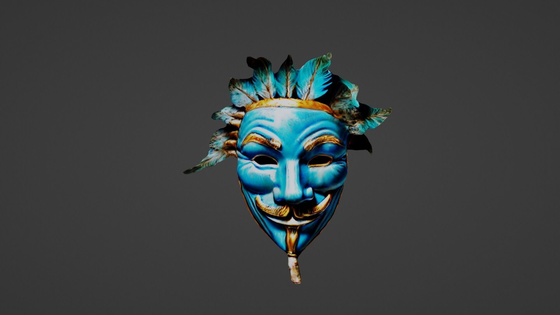 Halloween Mask Low-poly 3D model_1