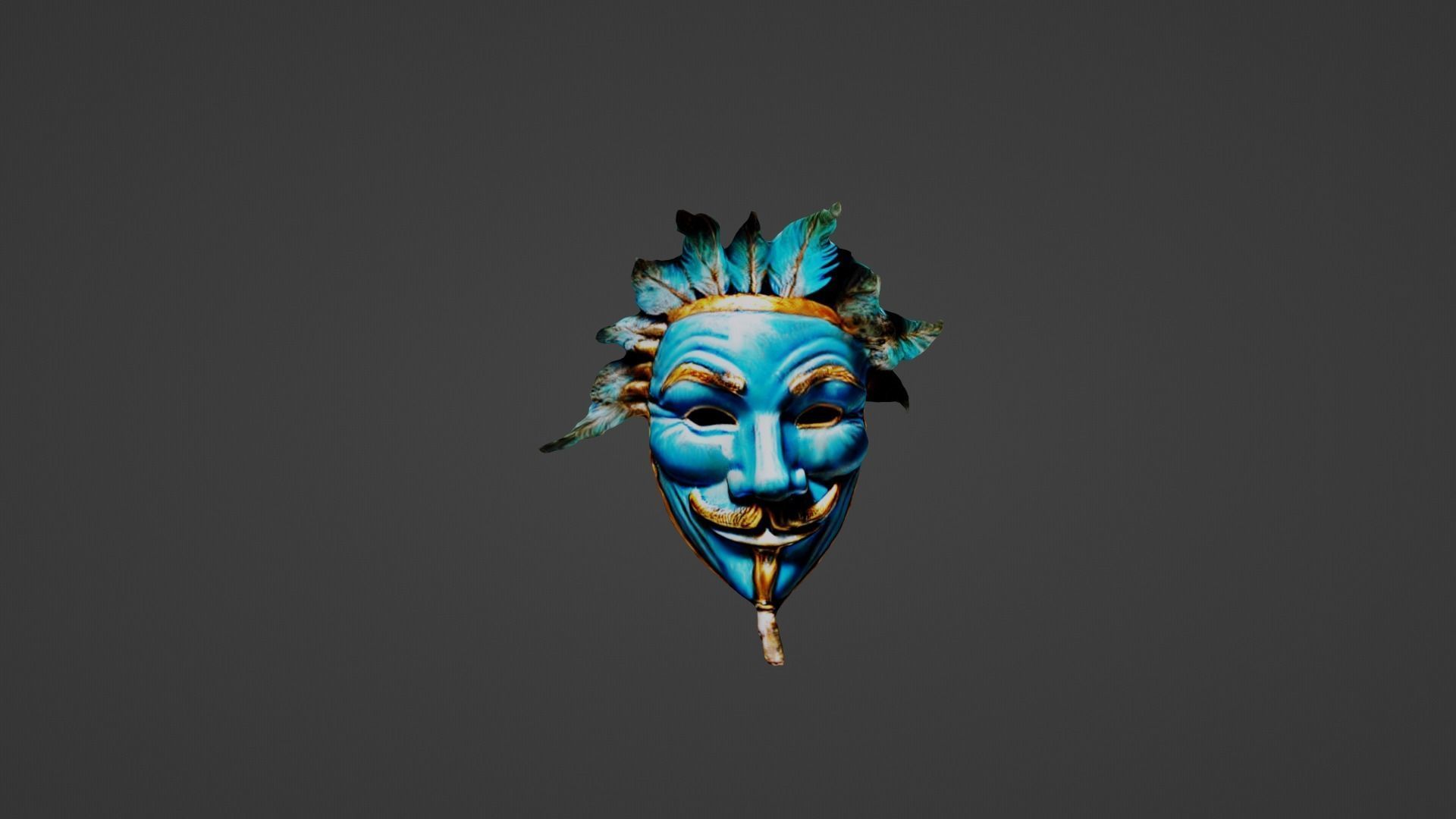 Halloween Mask Low-poly 3D model_5